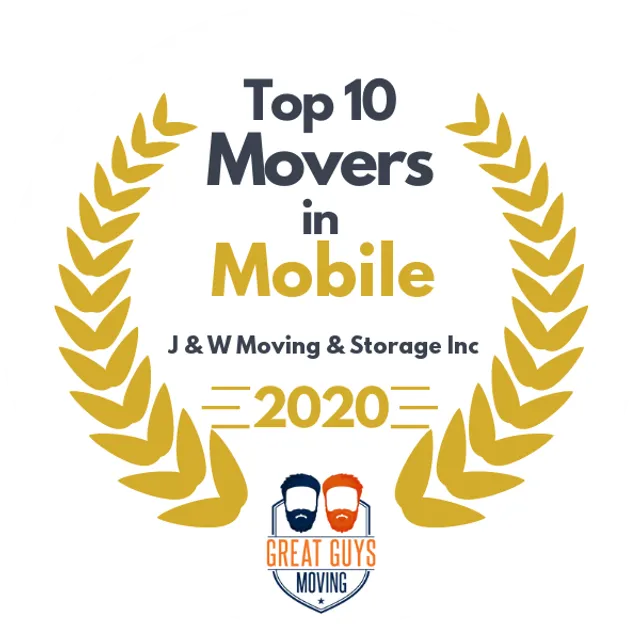 Top 10 Movers in Mobile, AL 2020 award