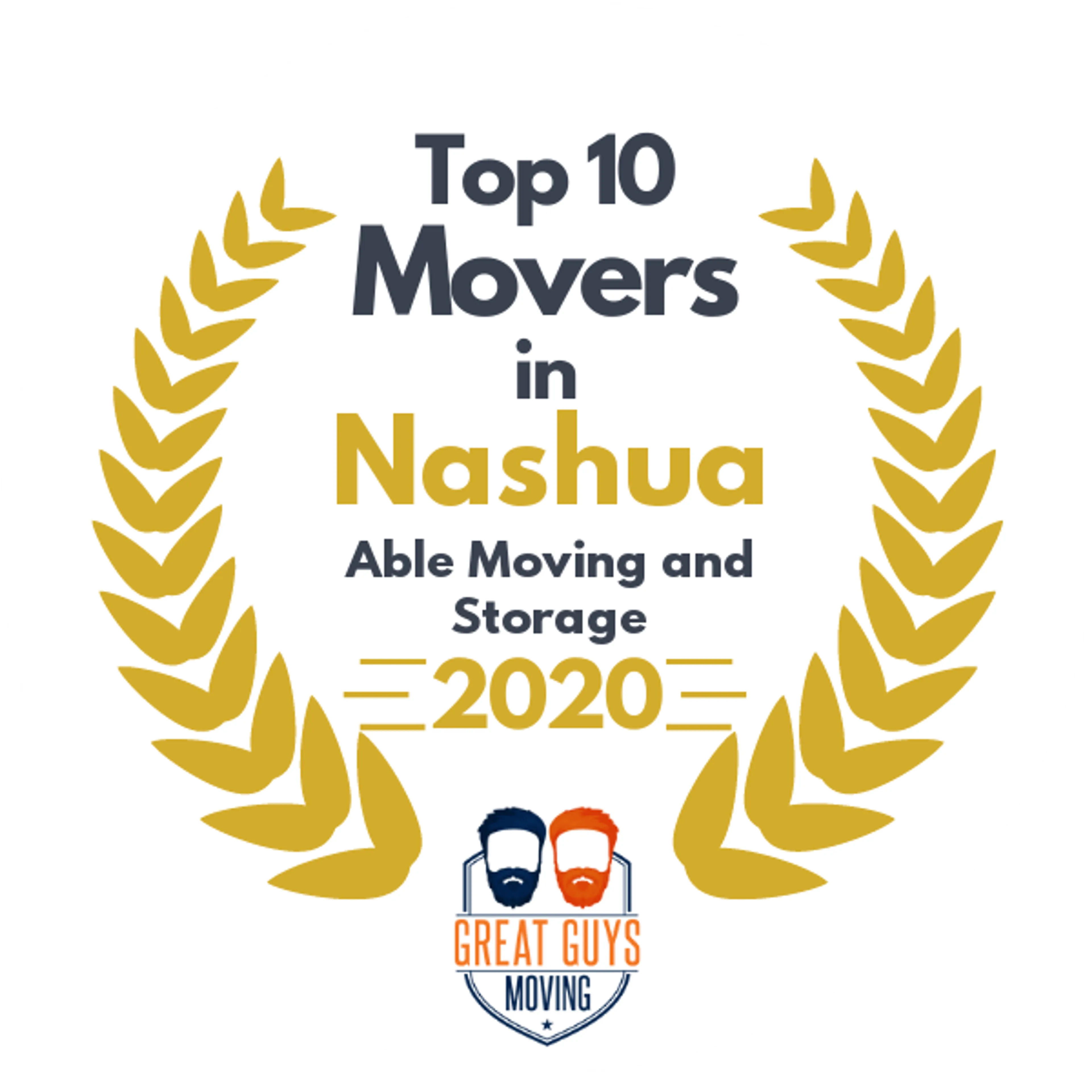 Top 10 Movers in Manchester, NH 2020 award