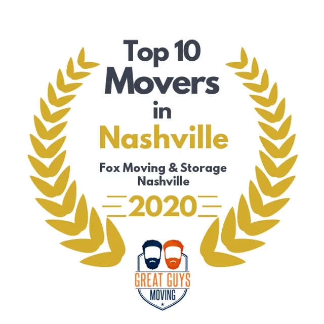 Top 10 Movers in Nashville, TN 2020 award