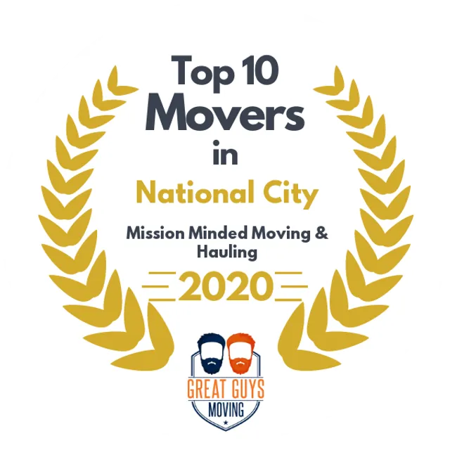 Top 10 Movers in San Diego, CA 2020 award