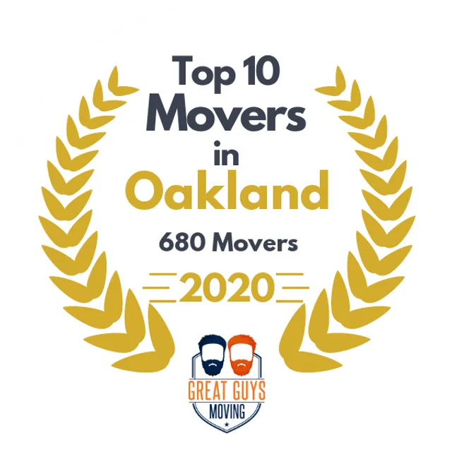 Top 10 Movers in Oakland, CA 2020 award