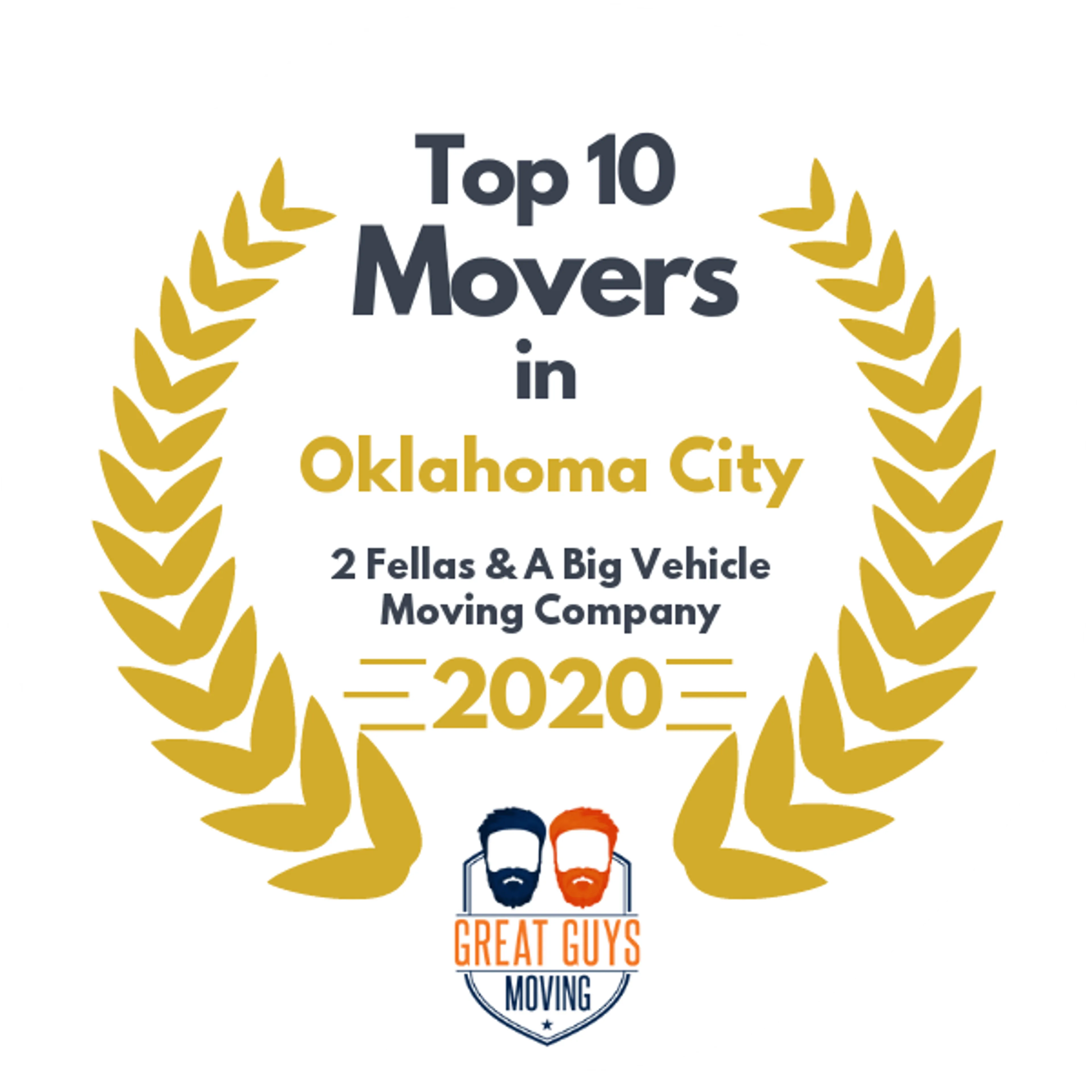 Top 10 Movers in Oklahoma City, OK 2020 award
