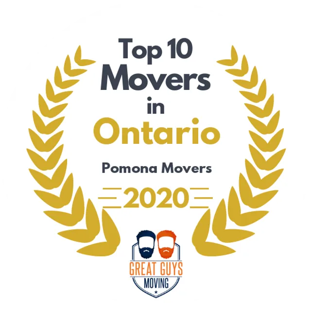 Top 10 Movers in Ontario, CA 2020 award