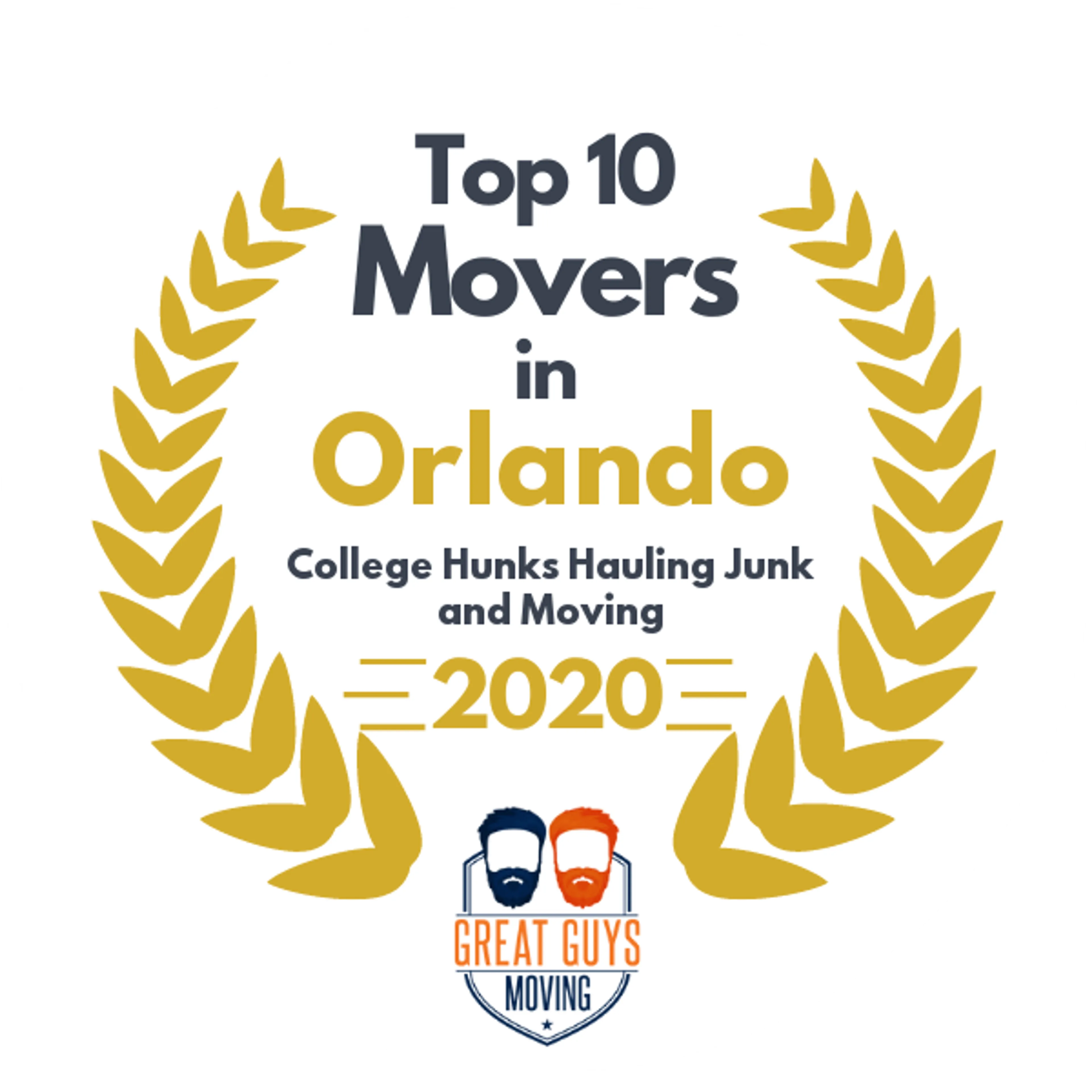 Top 10 Movers in Orlando, FL 2020 award