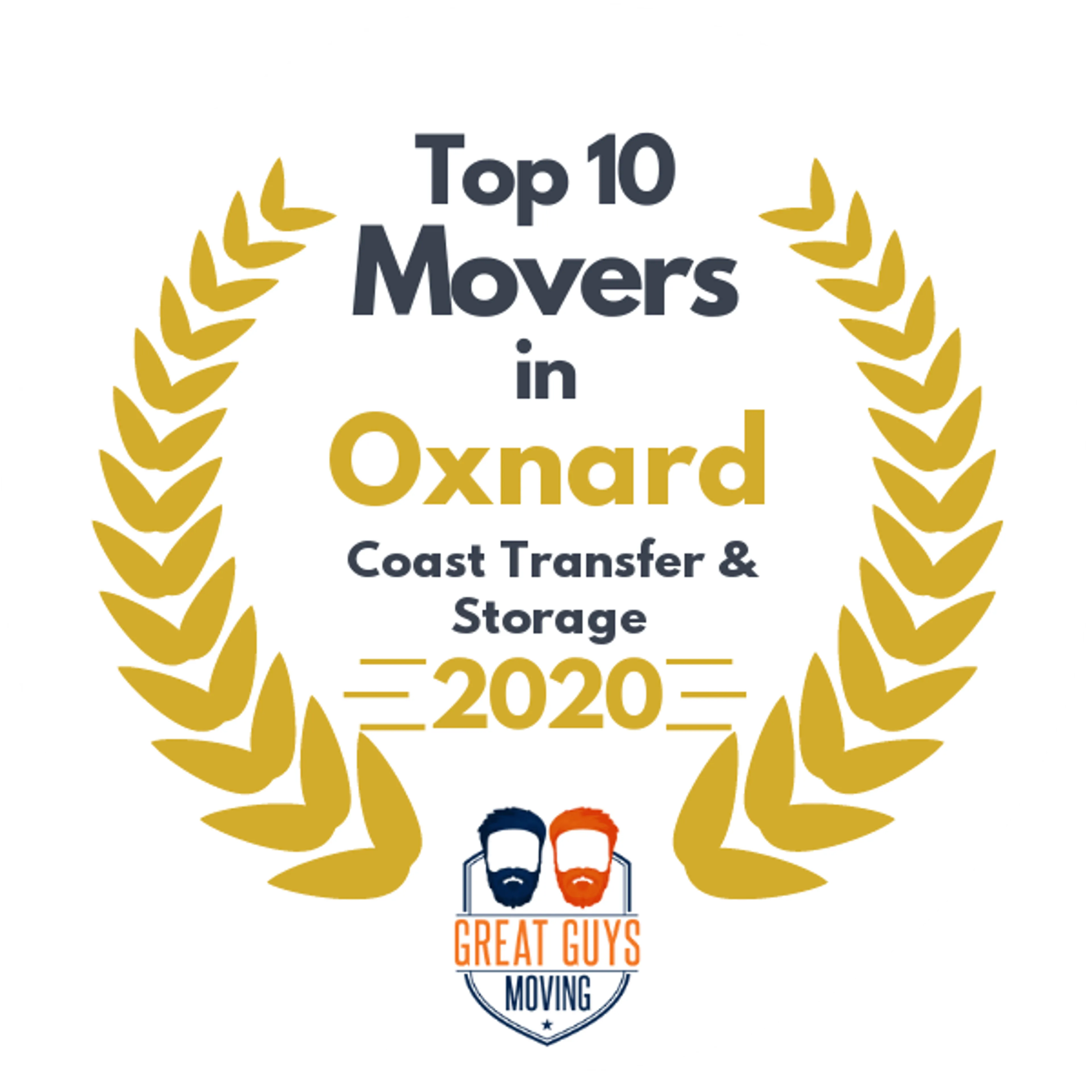 Top 10 Movers in Oxnard, CA 2020 award