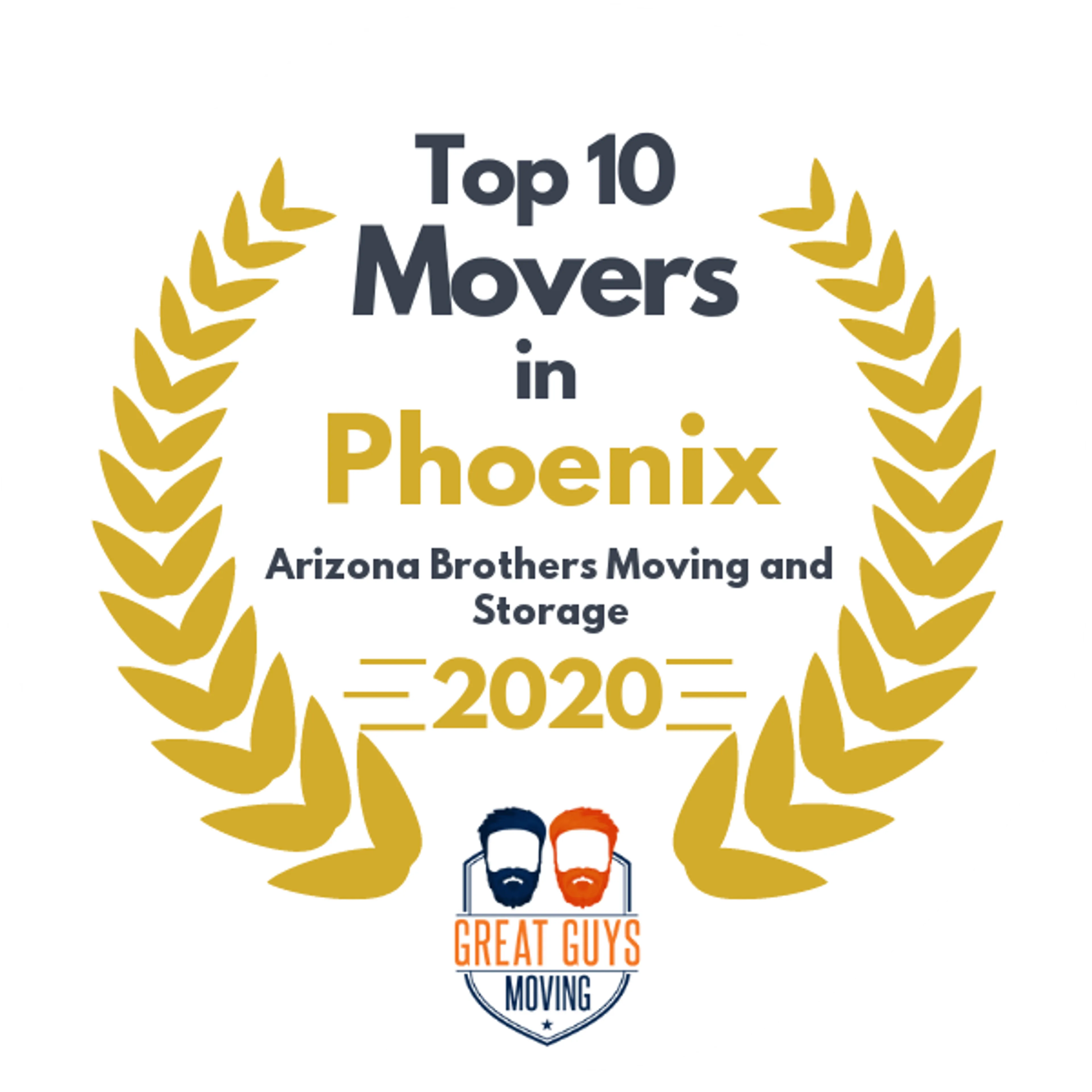Top 10 Movers in Phoenix, AZ 2020 award