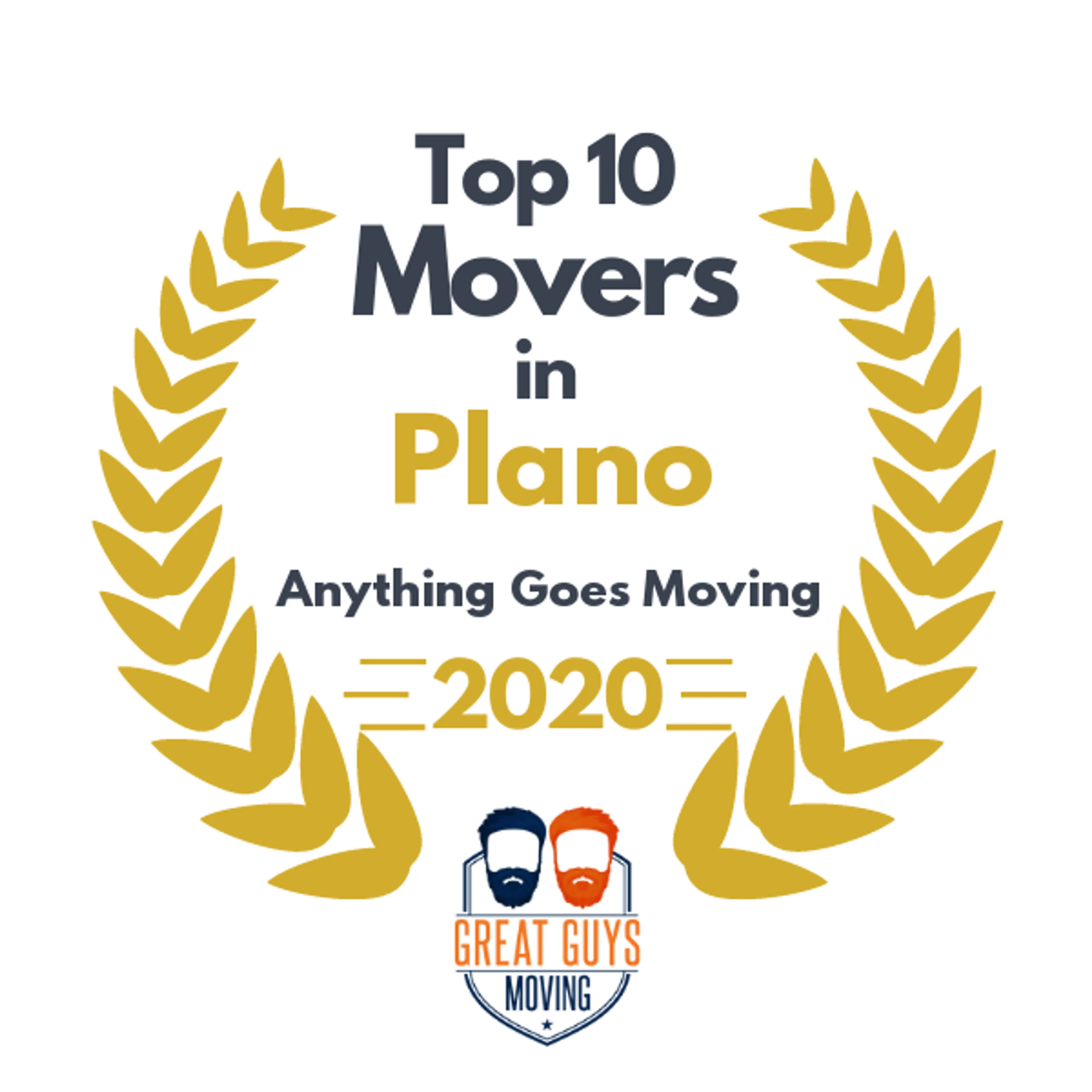 Top 10 Movers in Plano, TX 2020 award