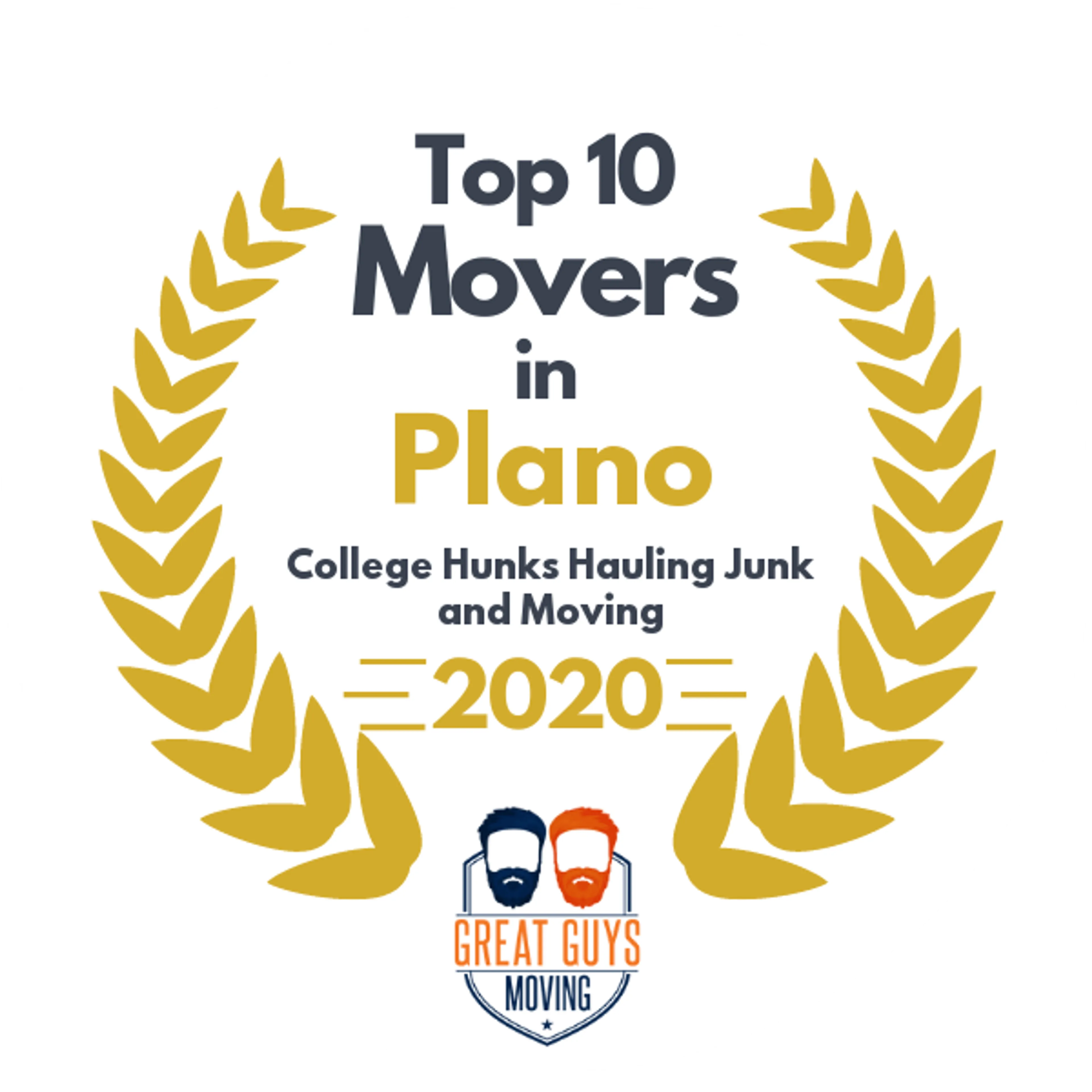 Top 10 Movers in Frisco, TX 2020 award