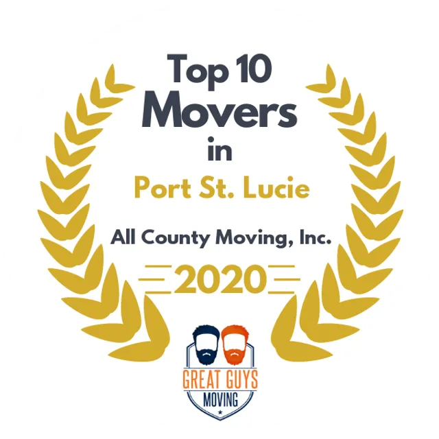 Top 10 Movers in Port St. Lucie, FL 2020 award