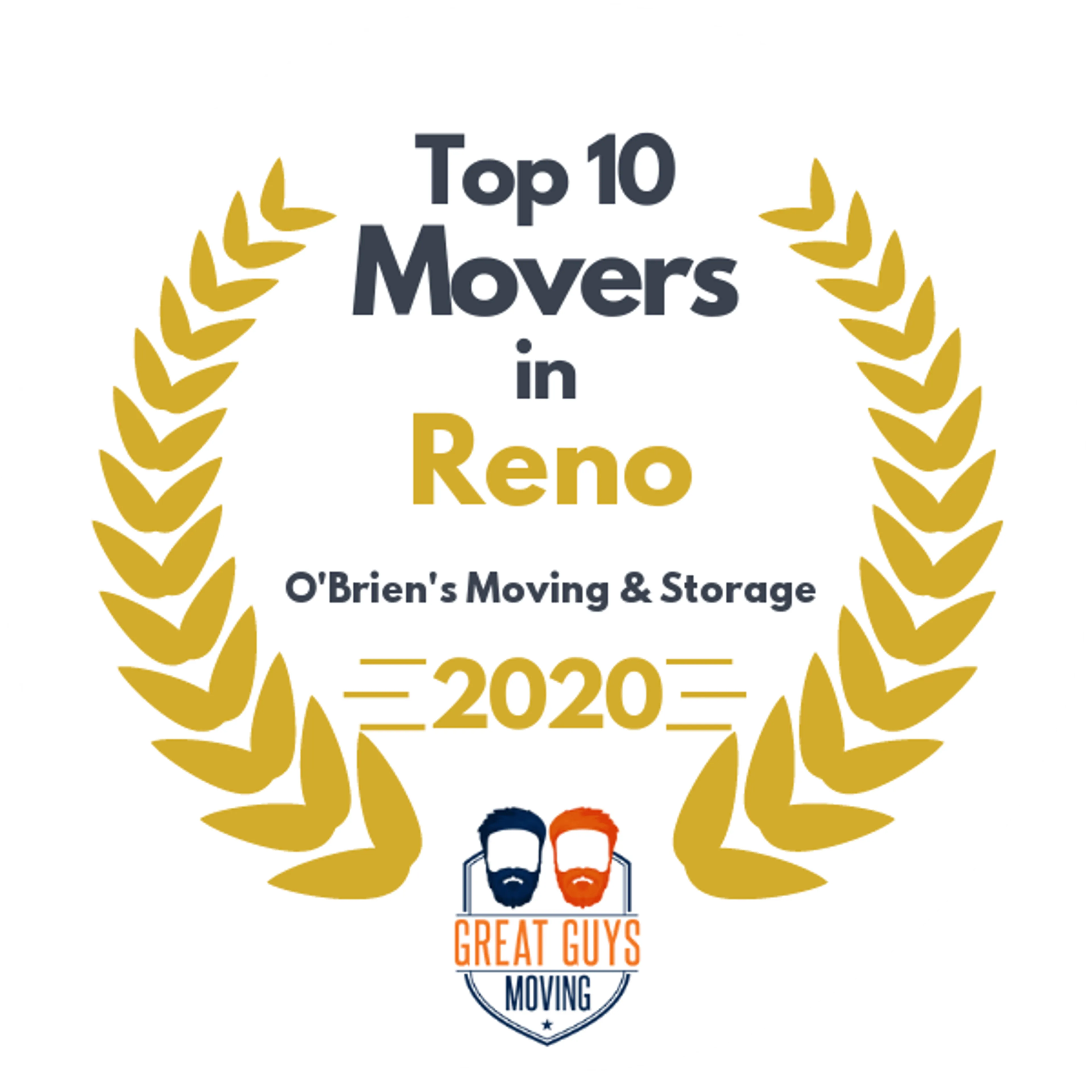 Top 10 Movers in Reno, NV 2020 award