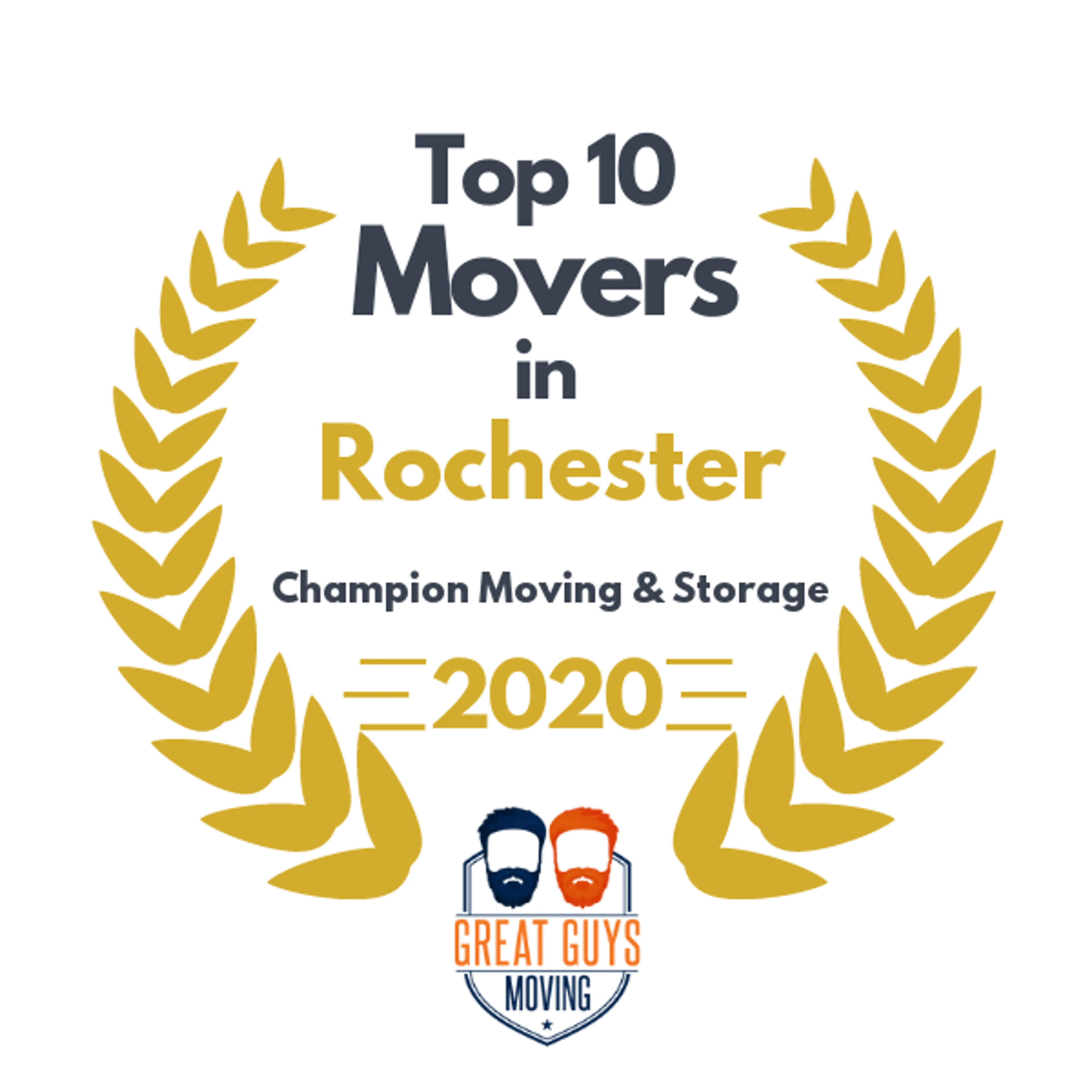 Top 10 Movers in Rochester, NY 2020 award