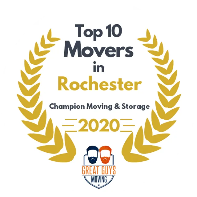 Top 10 Movers in Rochester, NY 2020 award