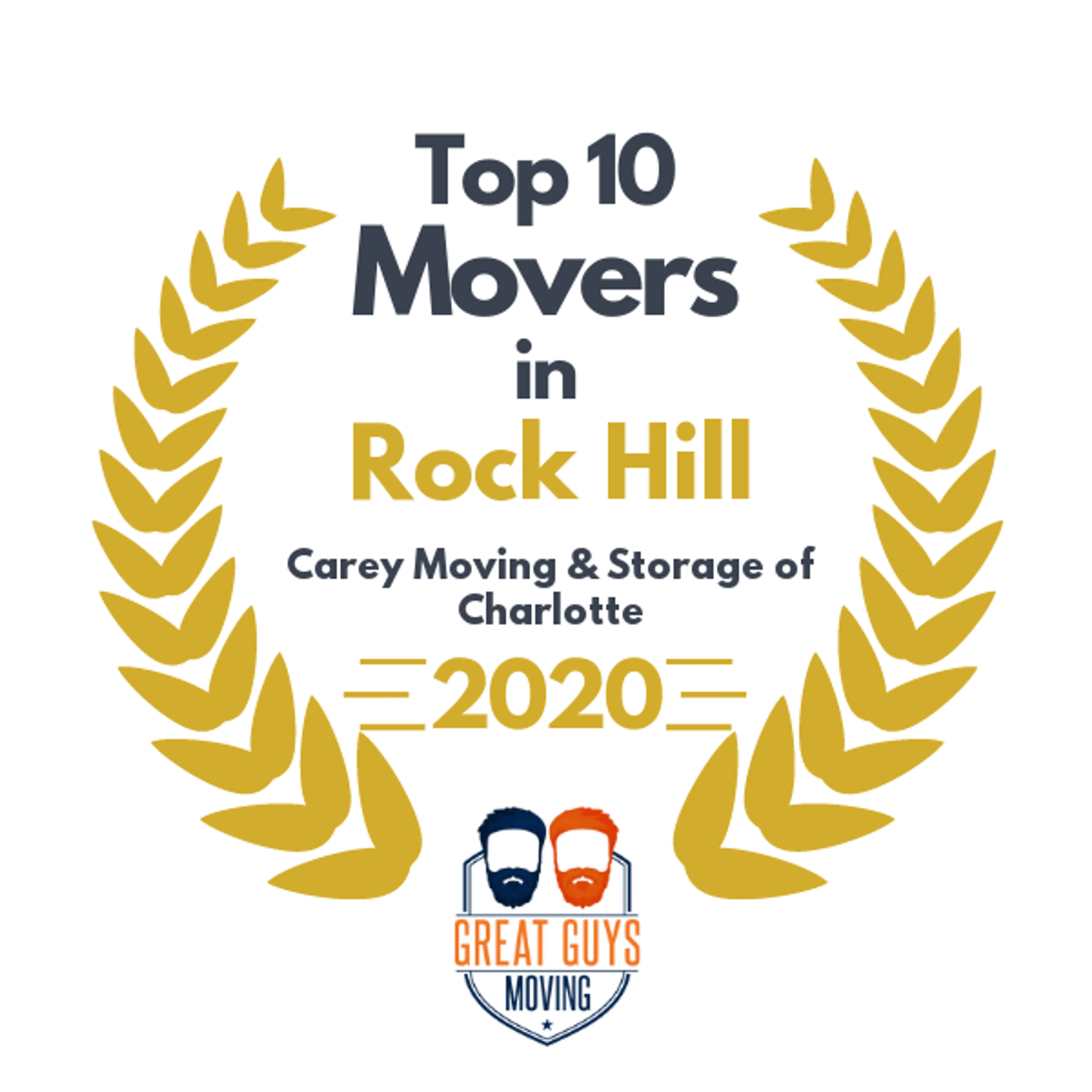 Top 10 Movers in Charlotte, NC 2020 award