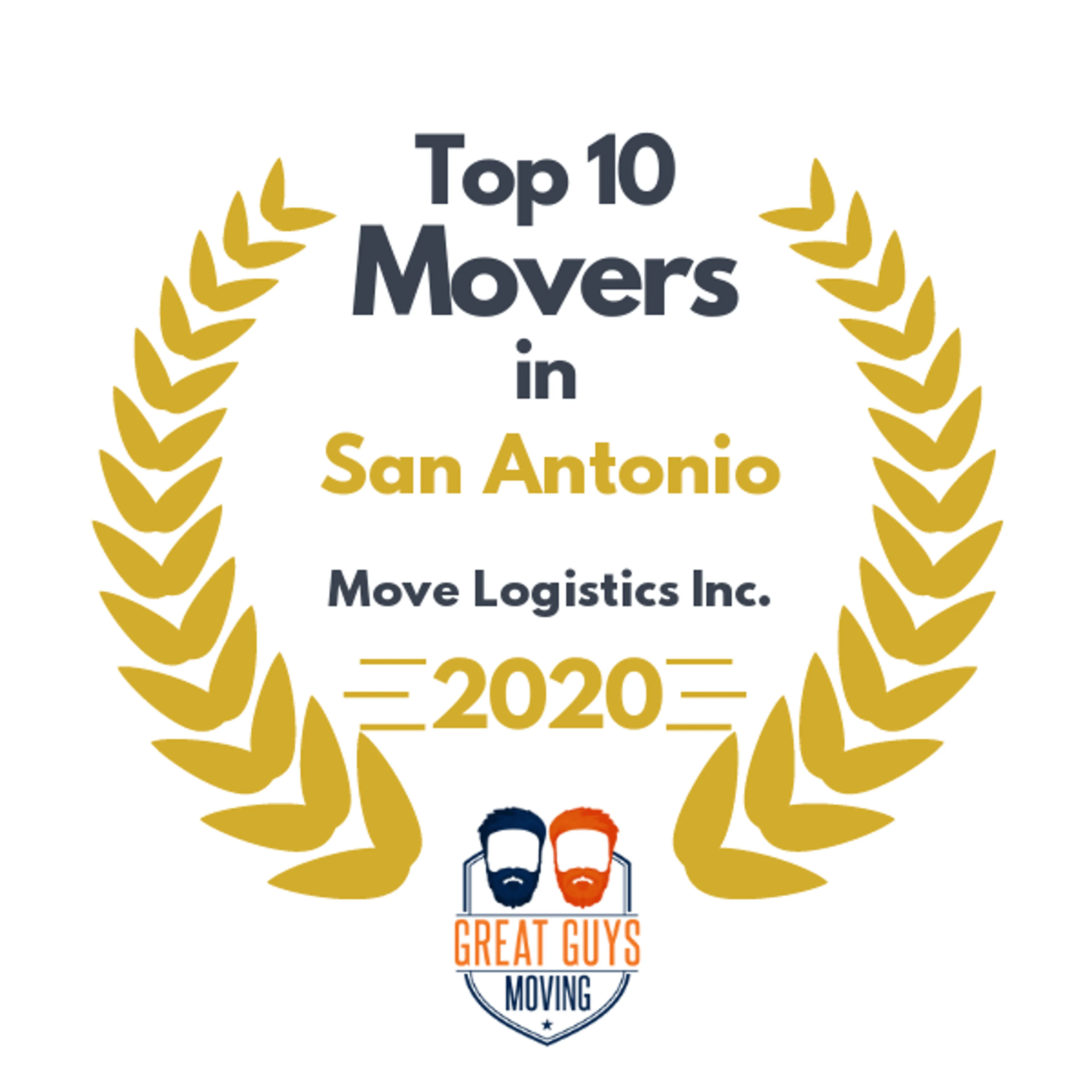 Top 10 Movers in San Antonio, TX 2020 award