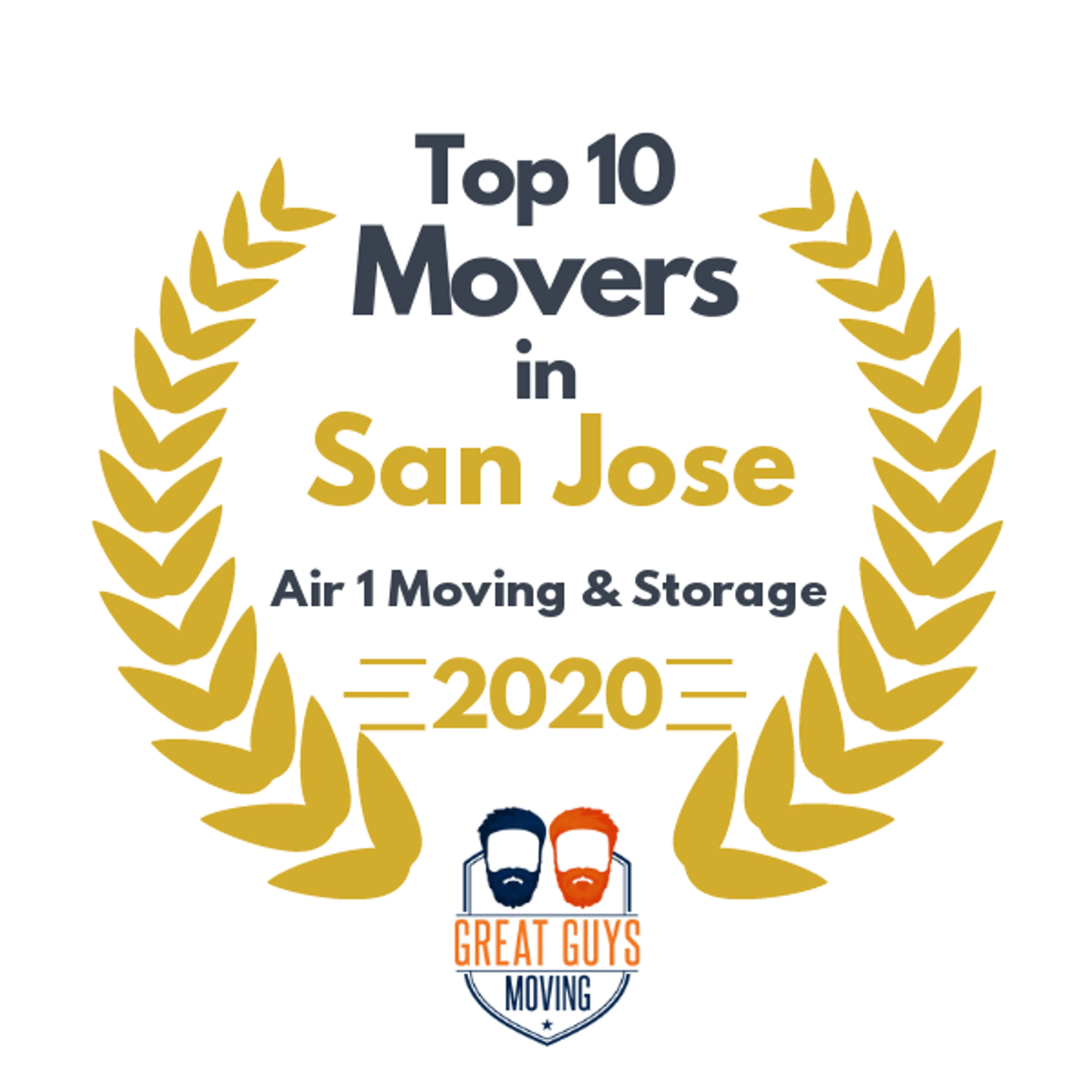 Top 10 Movers in San Jose, CA 2020 award
