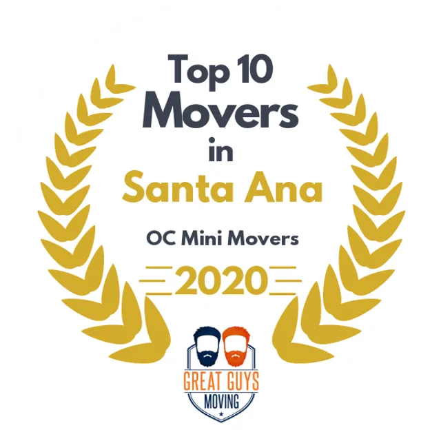 Top 10 Movers in Anaheim, CA 2020 award