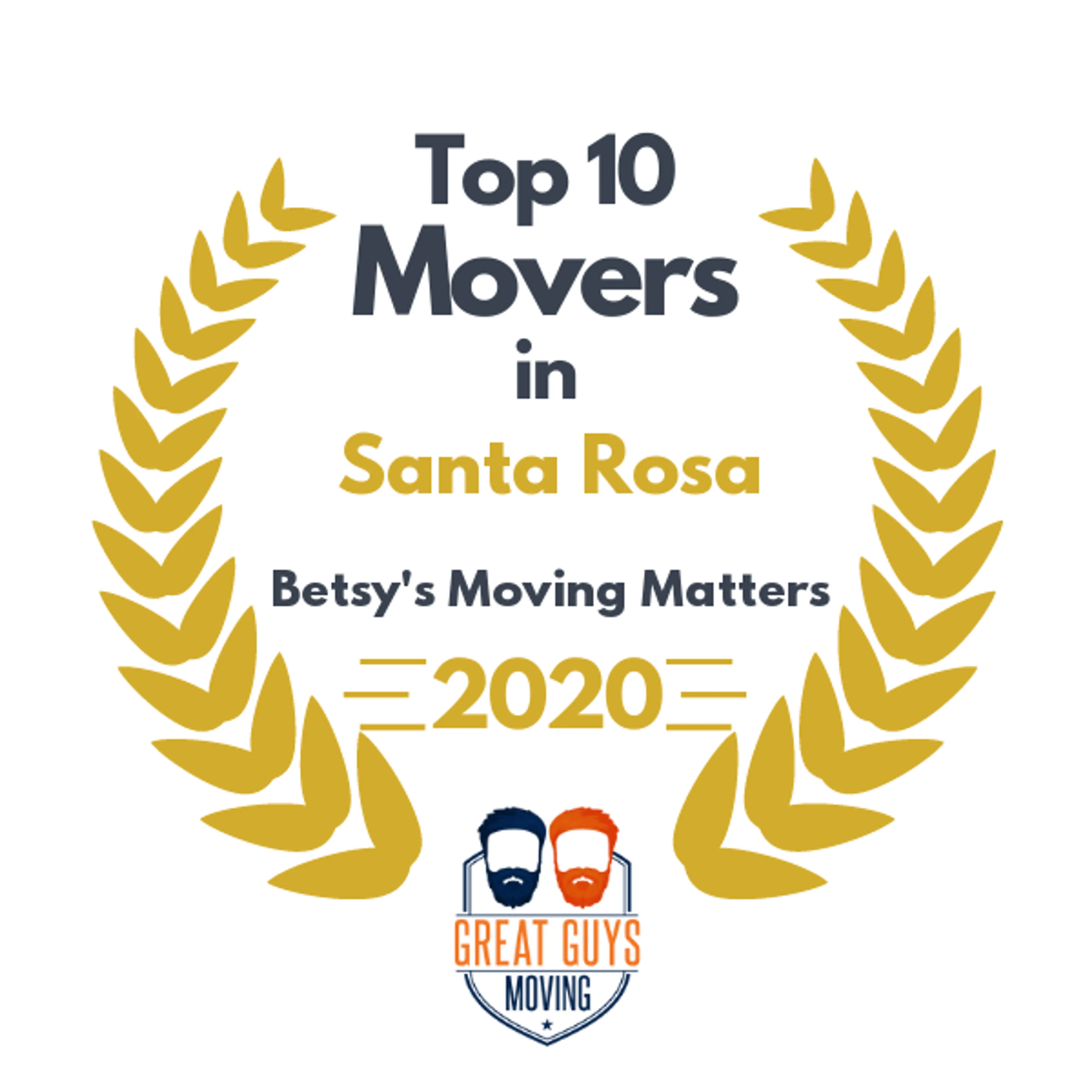 Top 10 Movers in Santa Rosa, CA 2020 award