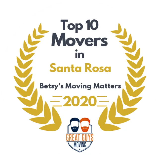 Top 10 Movers in Santa Rosa, CA 2020 award