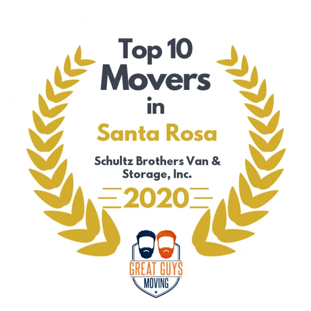 Top 10 Movers in Santa Rosa, CA 2020 award