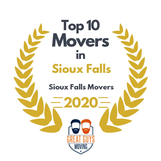 Top 10 Movers in Sioux Falls, SD 2020 award