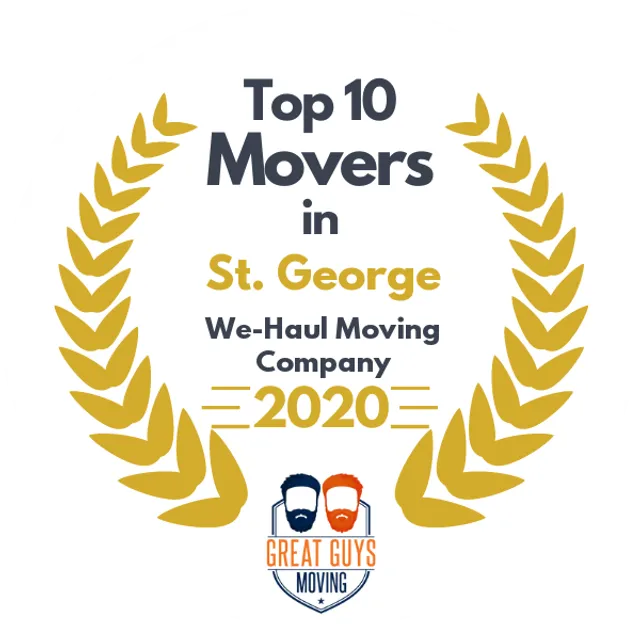 Top 10 Movers in St. George, UT 2020 award