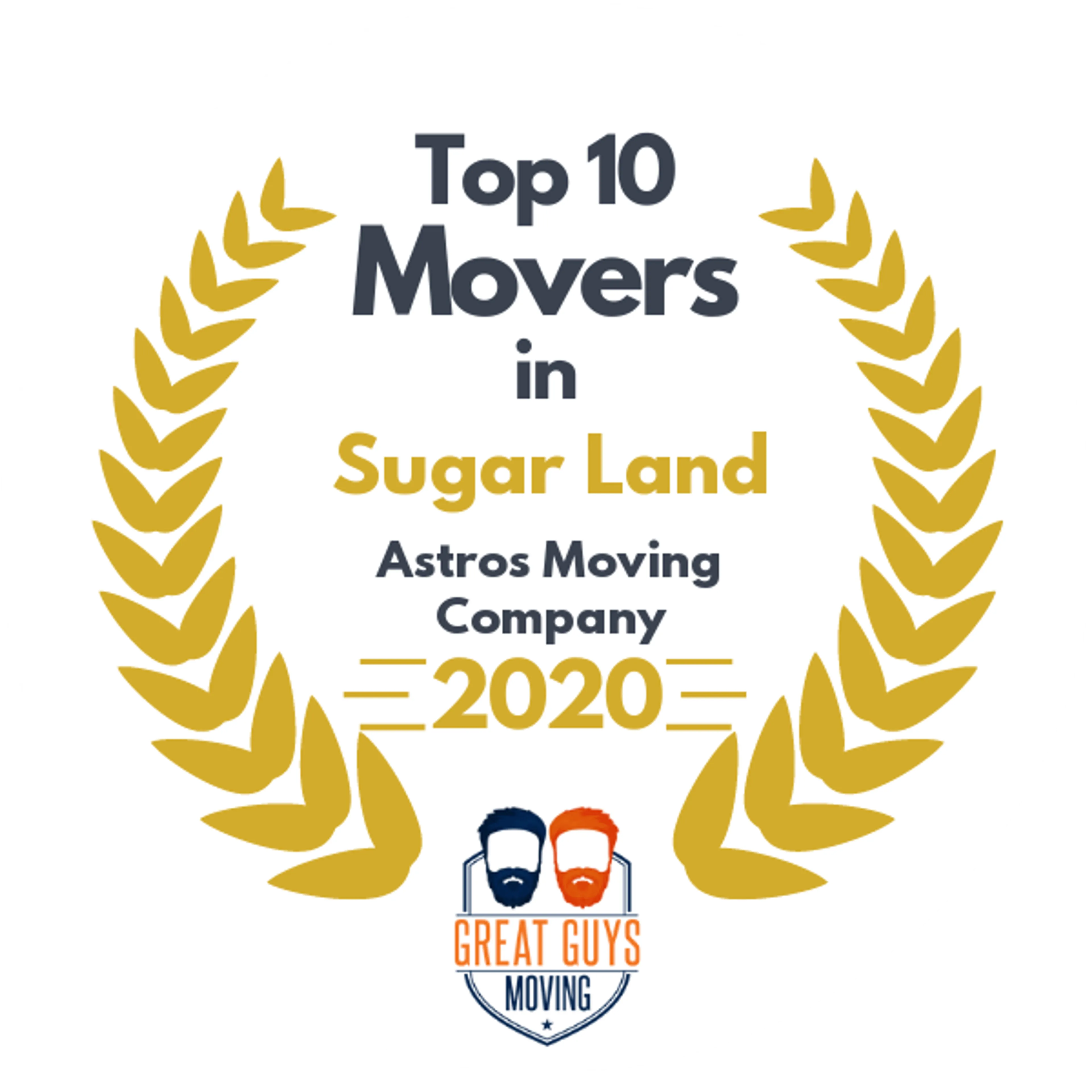 Top 10 Movers in Houston, TX 2020 award