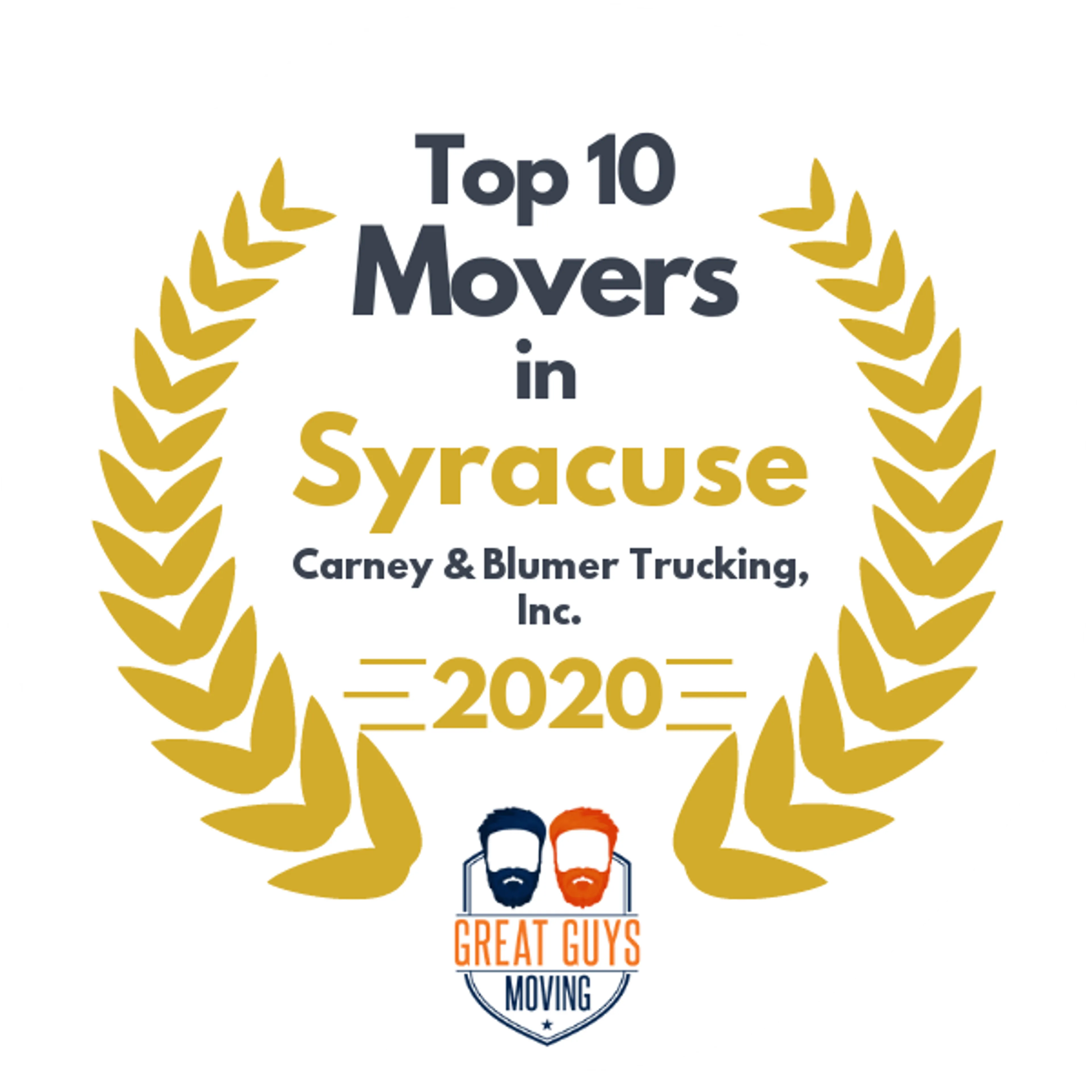 Top 10 Movers in Syracuse, NY 2020 award