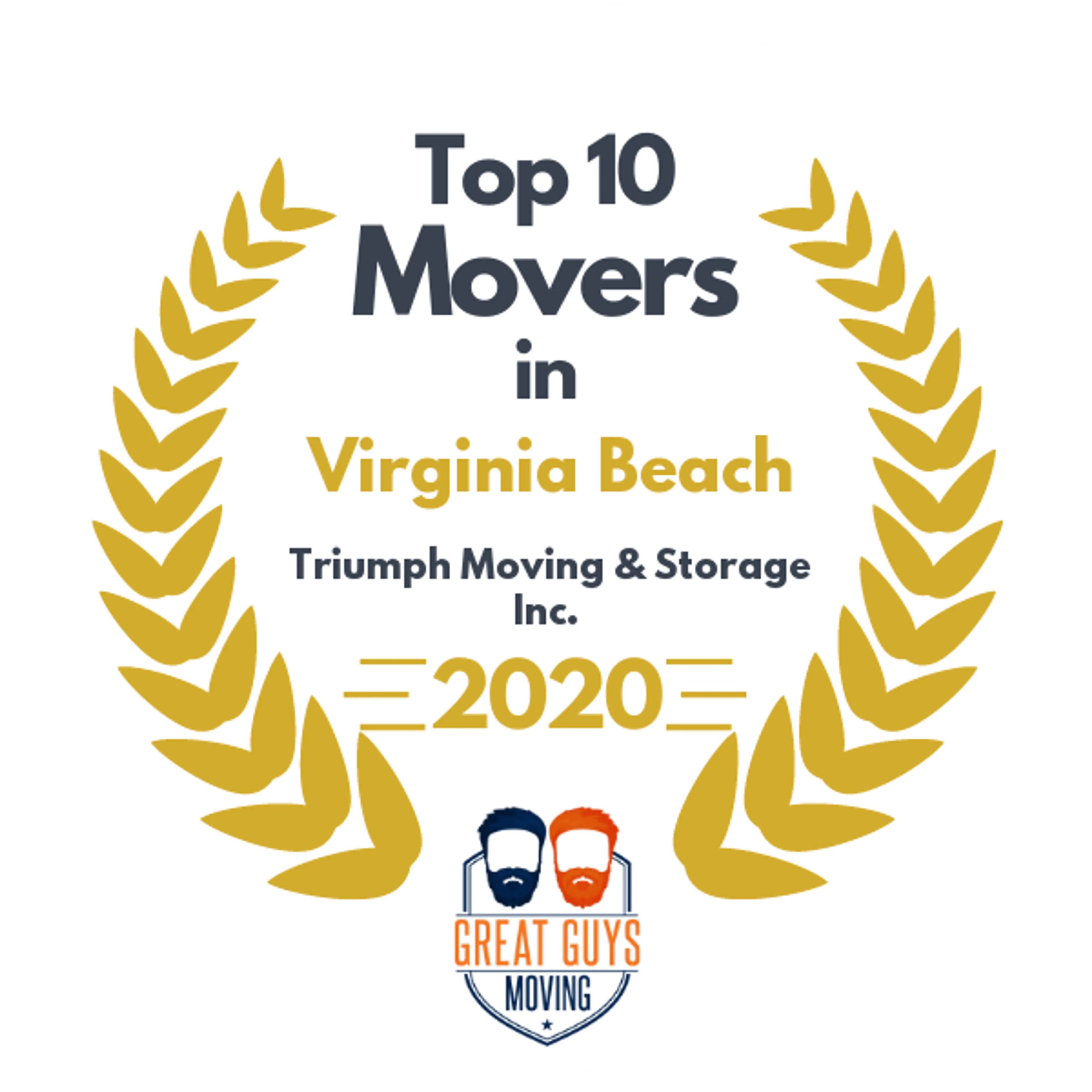 Top 10 Movers in Virginia Beach, VA 2020 award