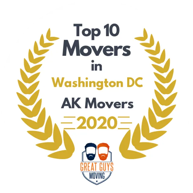 Top 10 Movers in Washington DC, DC 2020 award