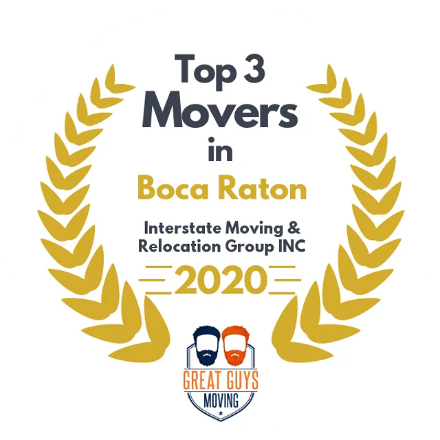 Top 3 Movers in Boca Raton, FL 2020 award