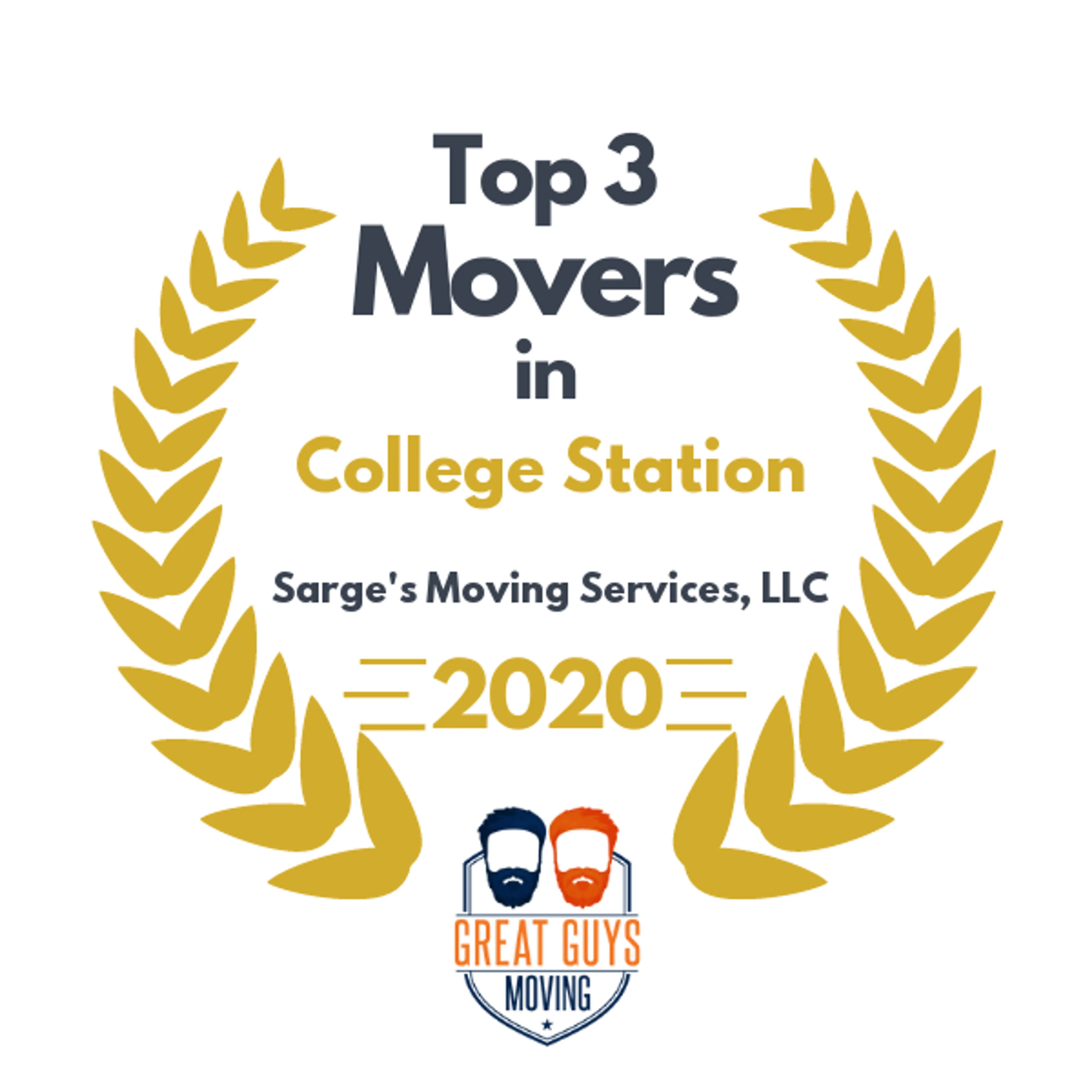 Top 3 Movers in College Station, TX 2020 award