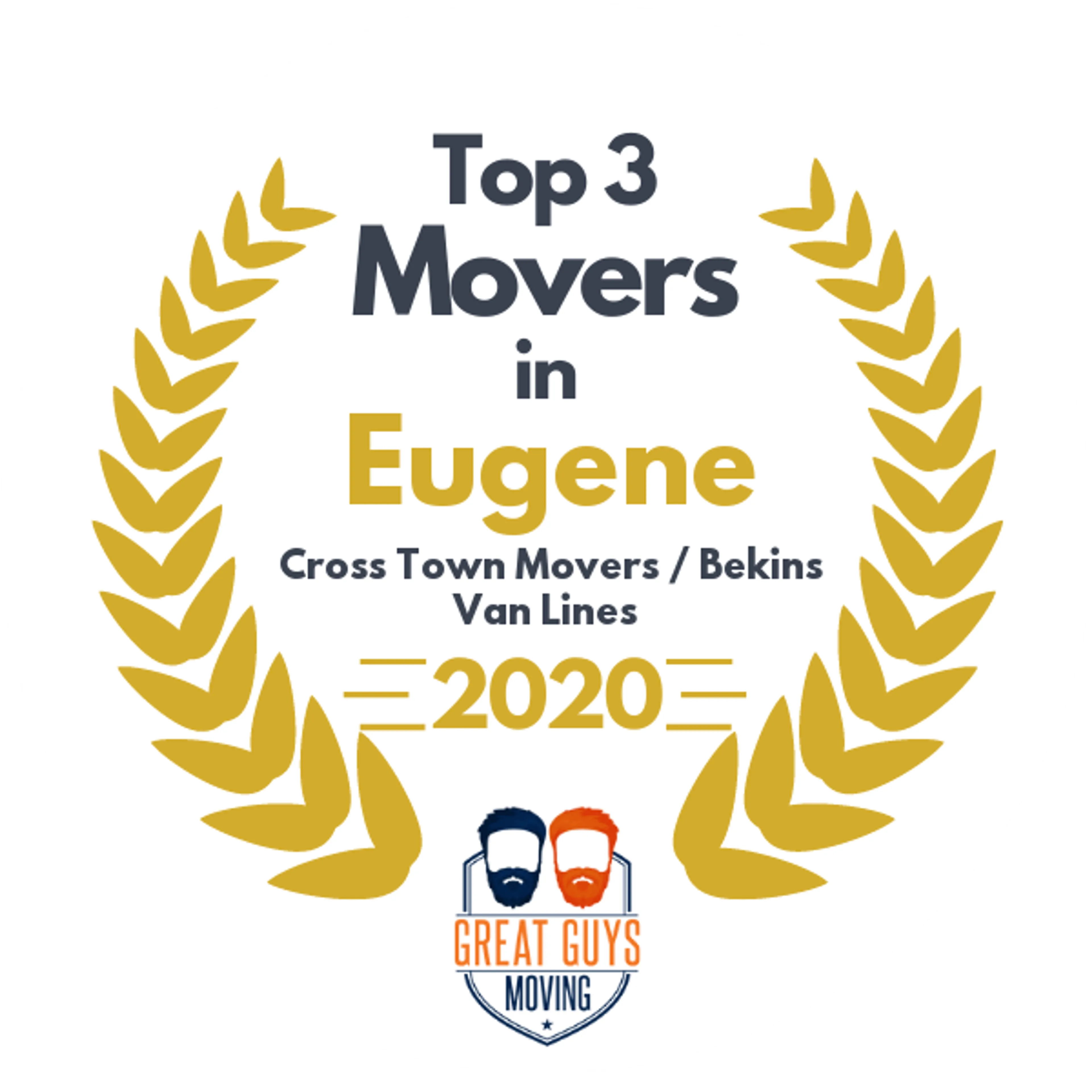 Top 3 Movers in Eugene, OR 2020 award