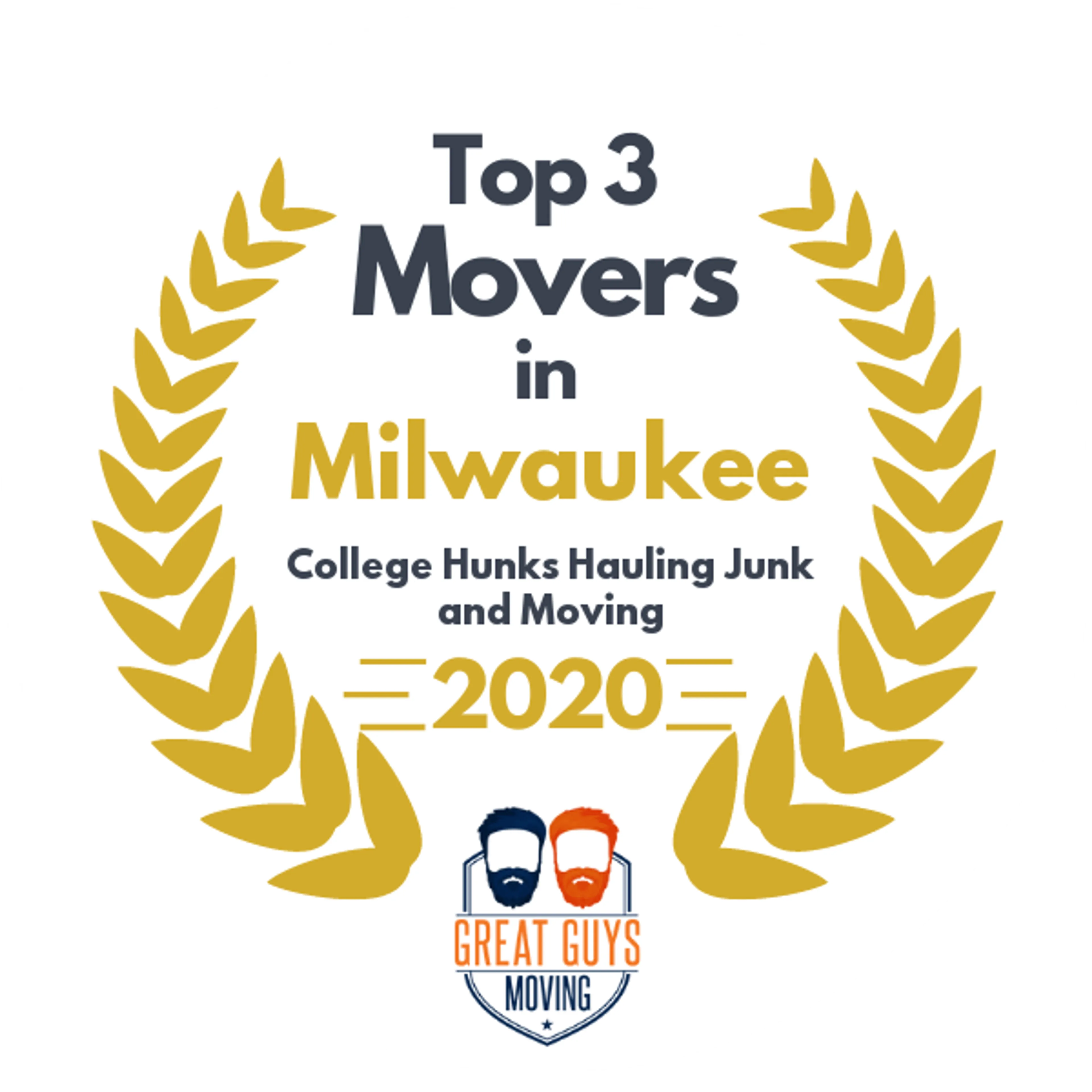 Top 3 Movers in Milwaukee, WI 2020 award