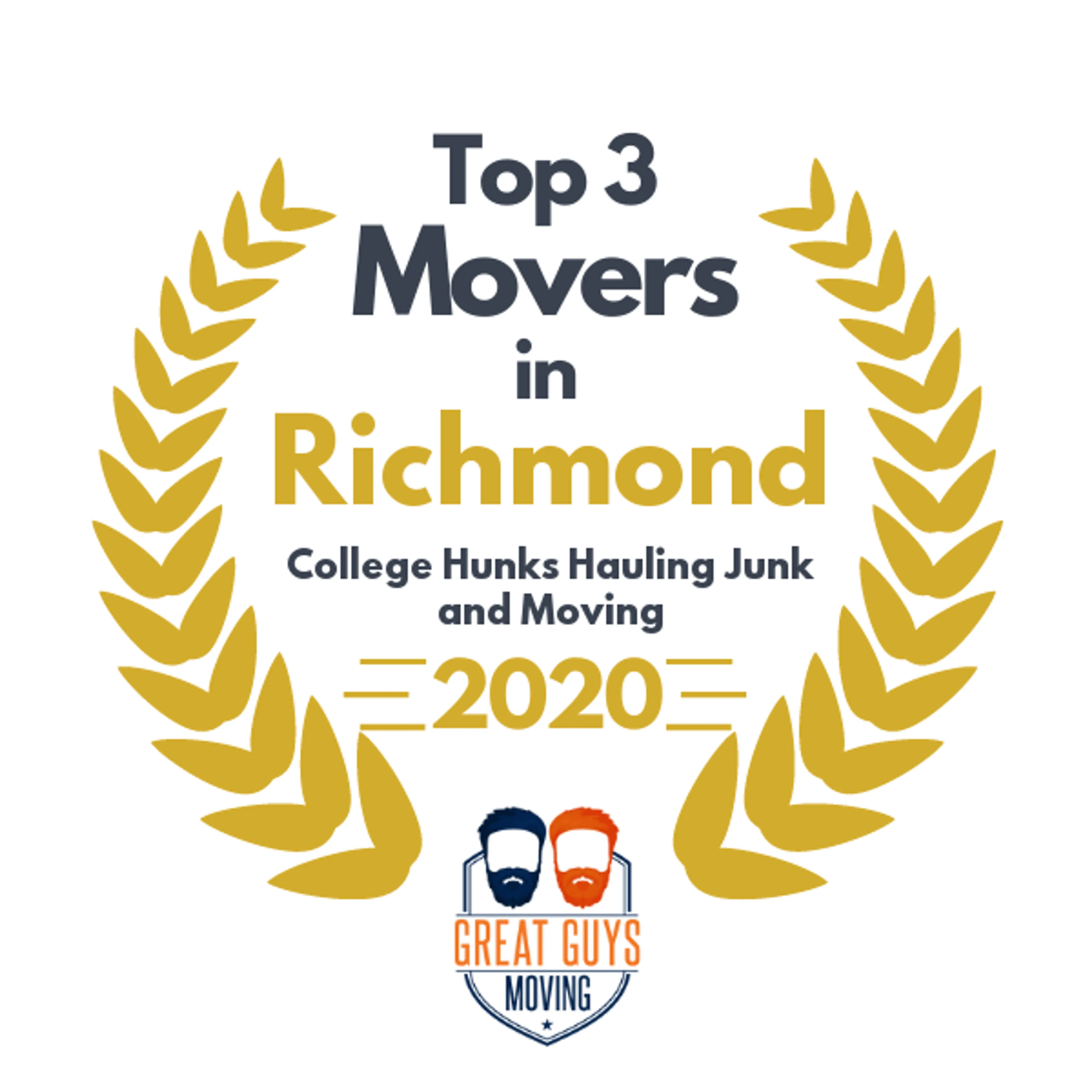 Top 3 Movers in Richmond, VA 2020 award