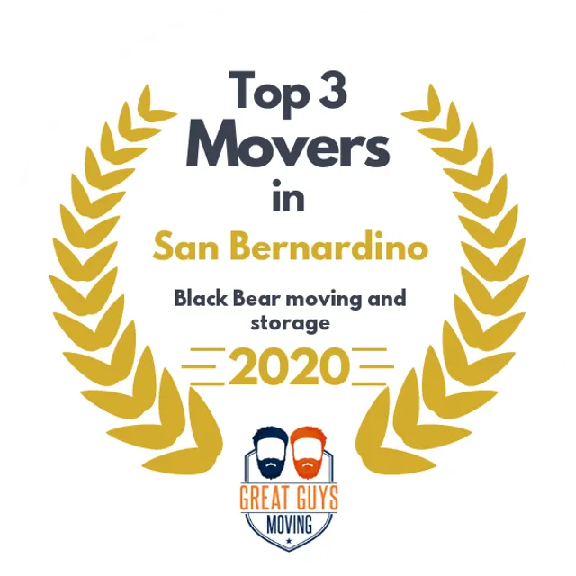 Top 3 Movers in San Bernardino, CA 2020 award