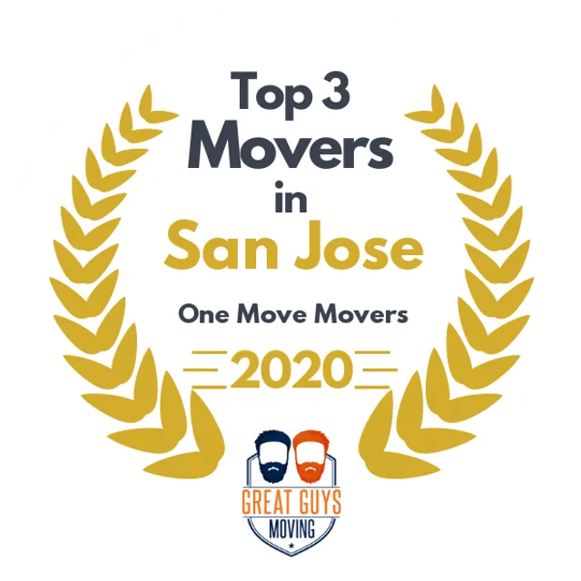 Top 3 Movers in San Jose, CA 2020 award