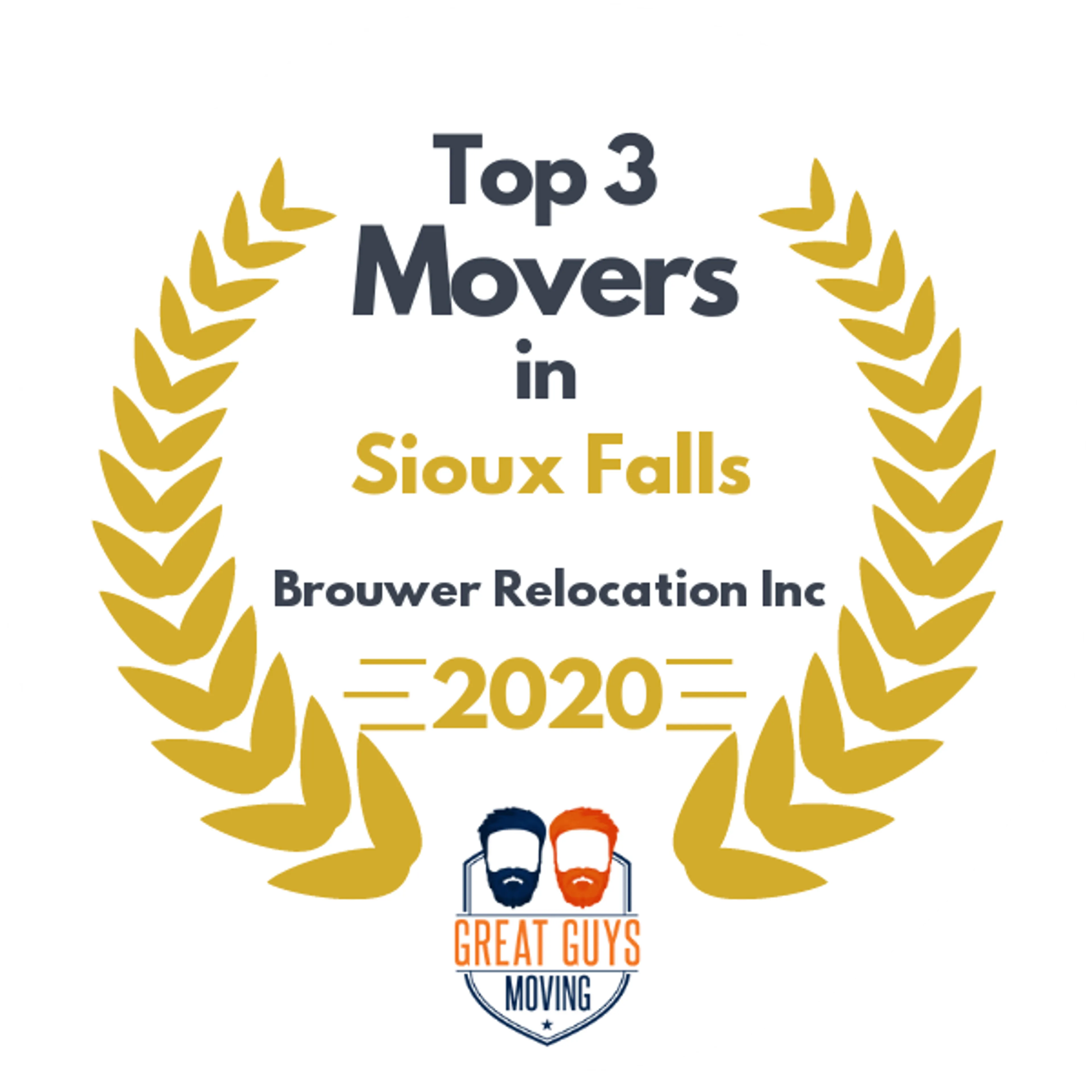 Top 3 Movers in Sioux Falls, SD 2020 award