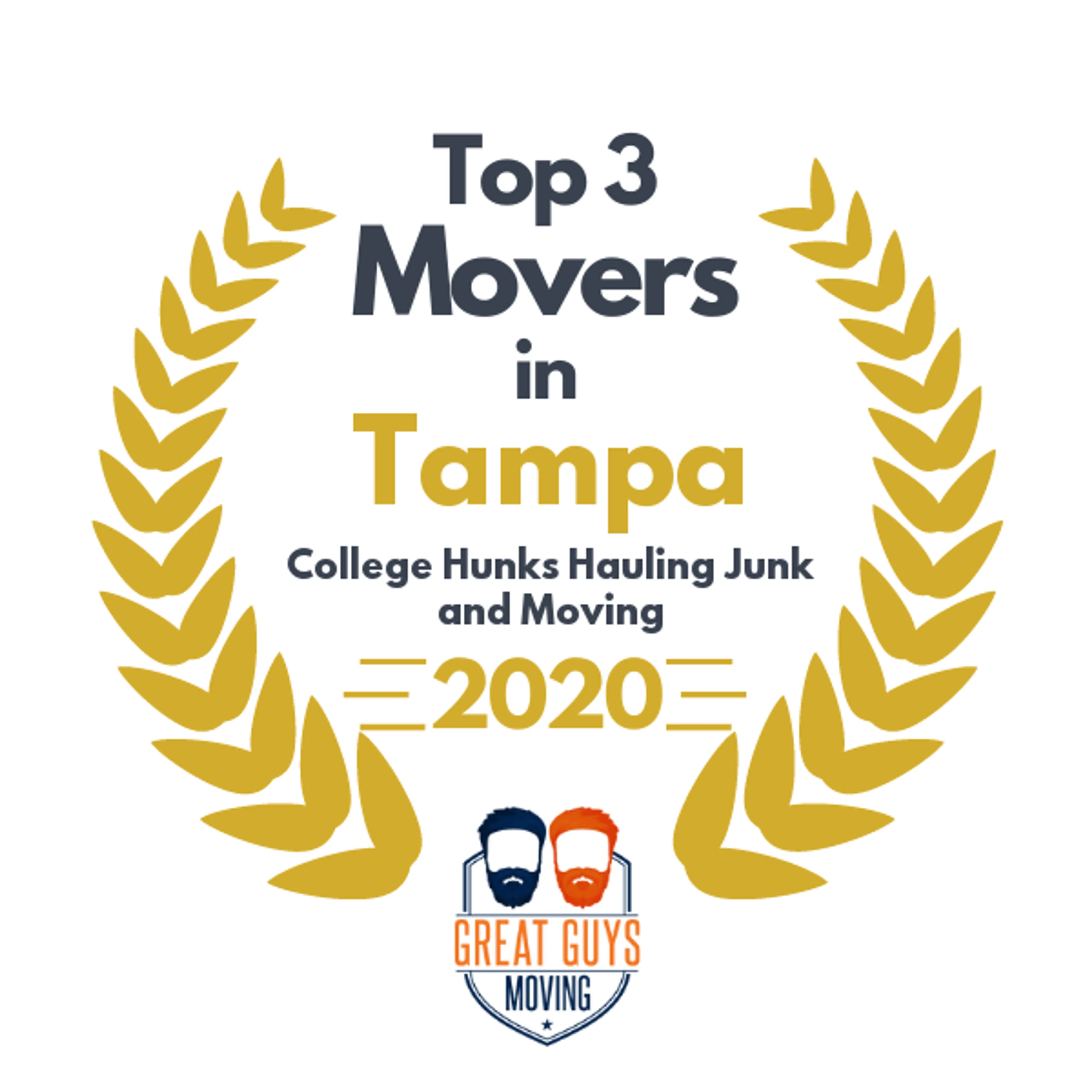 Top 3 Movers in Tampa, FL 2020 award