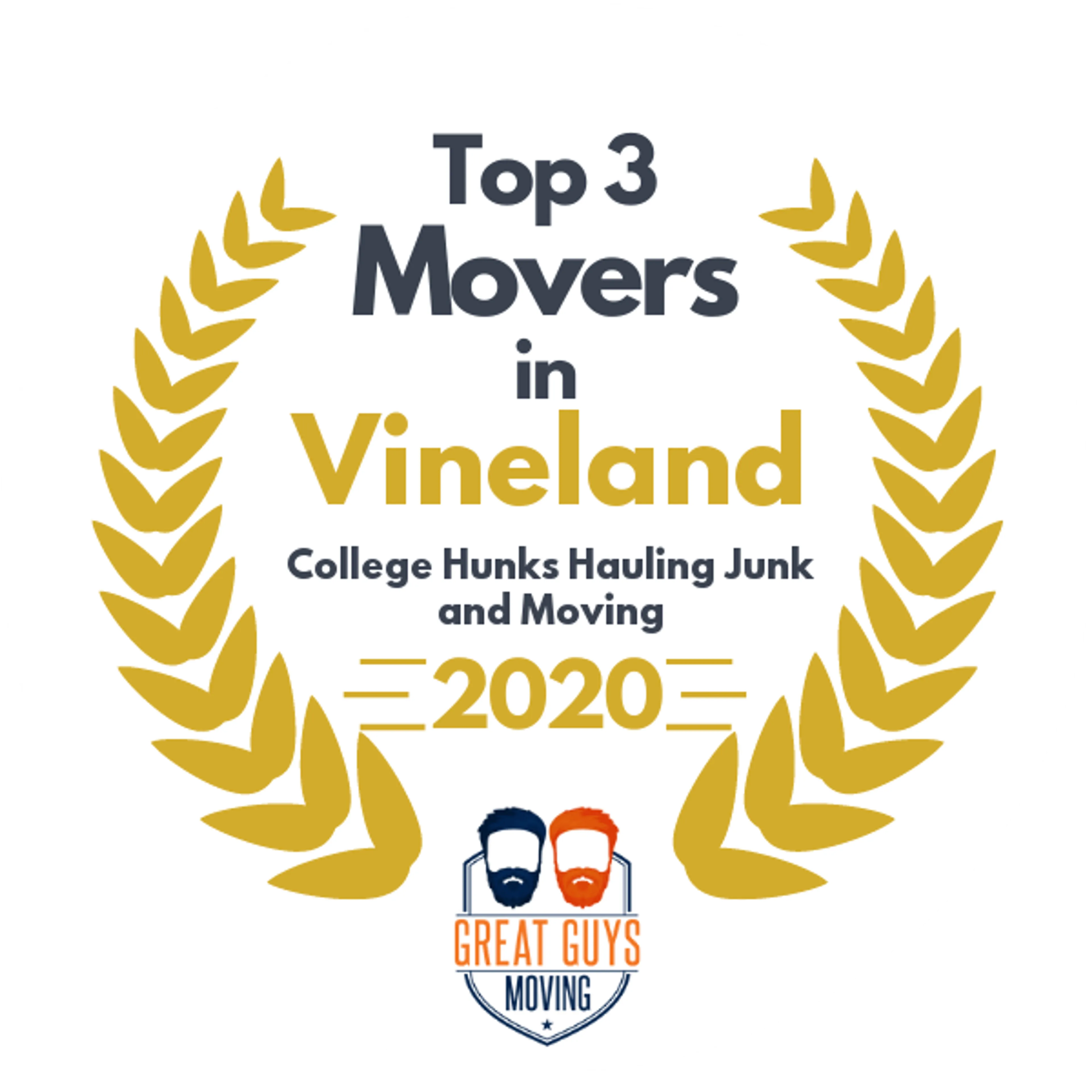 Top 3 Movers in Vineland, NJ 2020 award