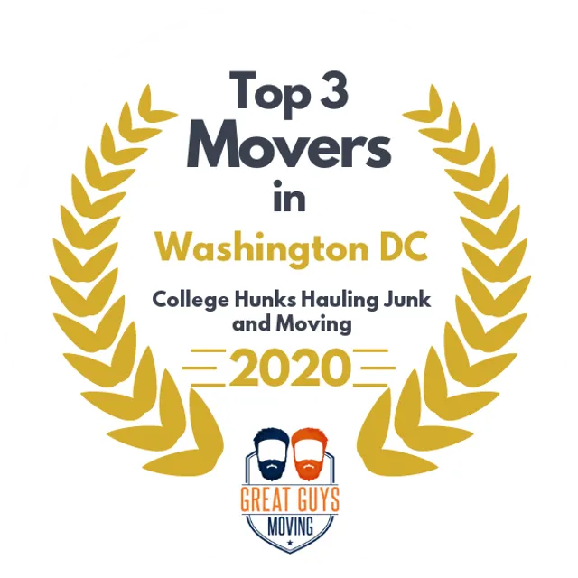 Top 3 Movers in Washington DC, DC 2020 award