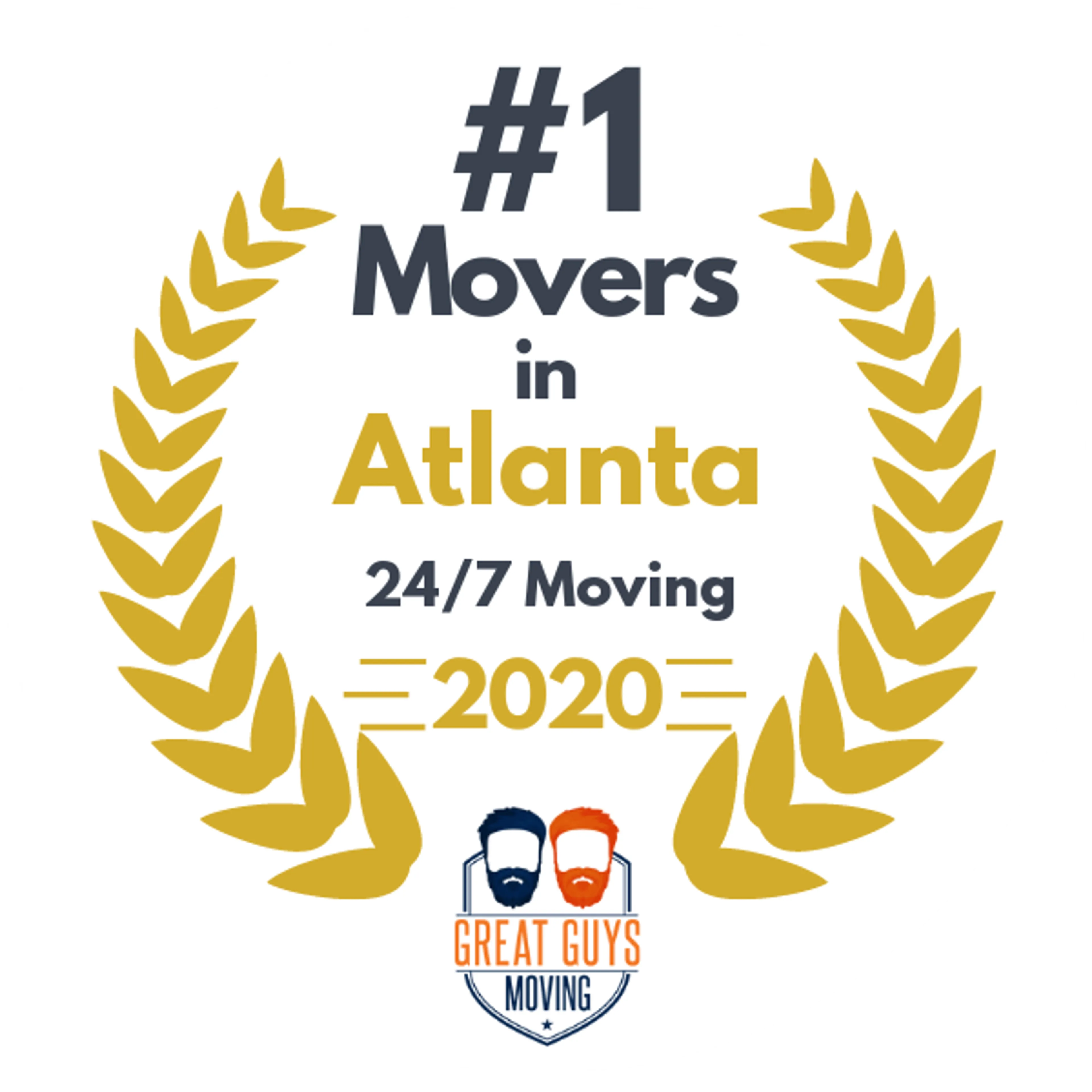 #1 Ranked Movers in Atlanta, GA 2020 award