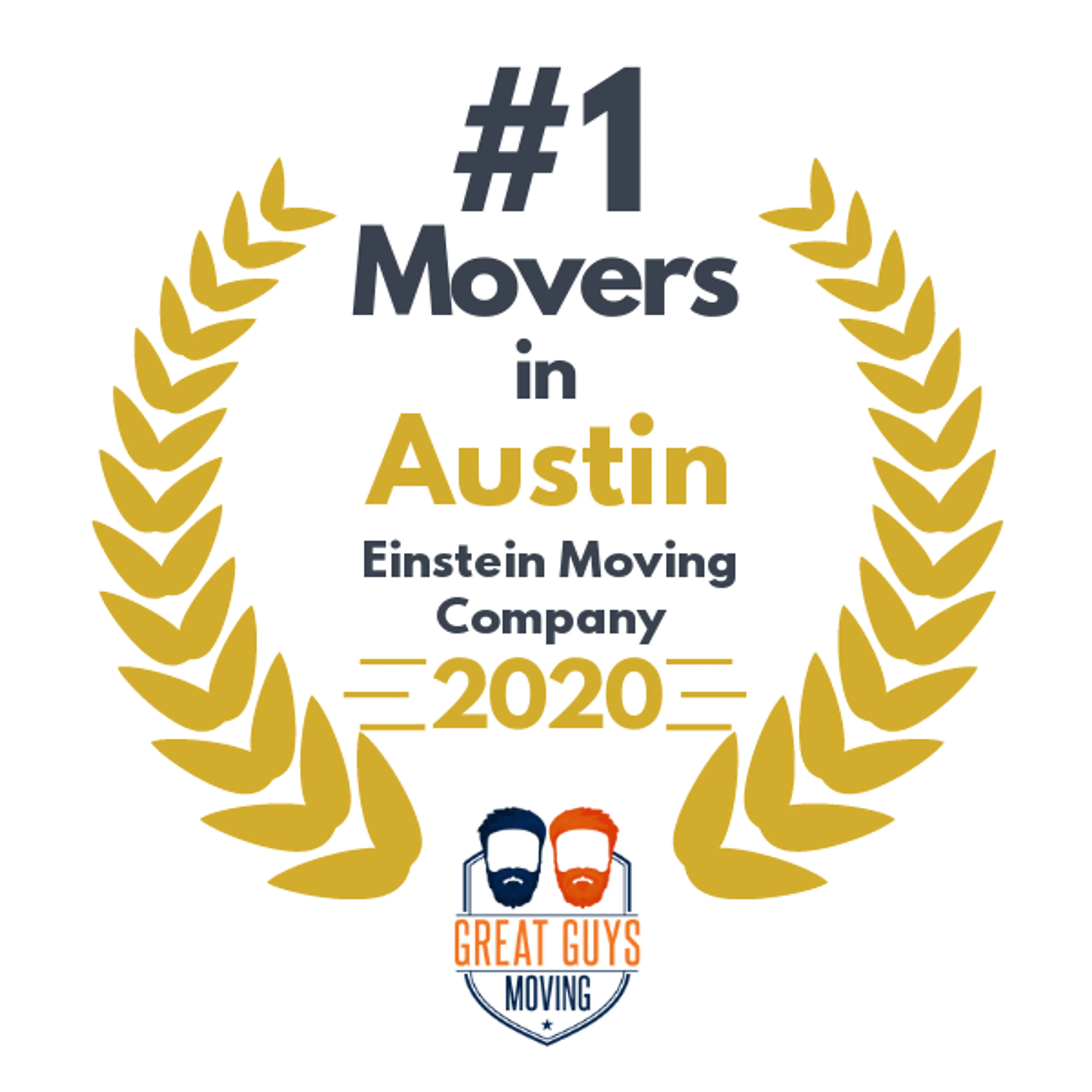 #1 Ranked Movers in Austin, TX 2020 award