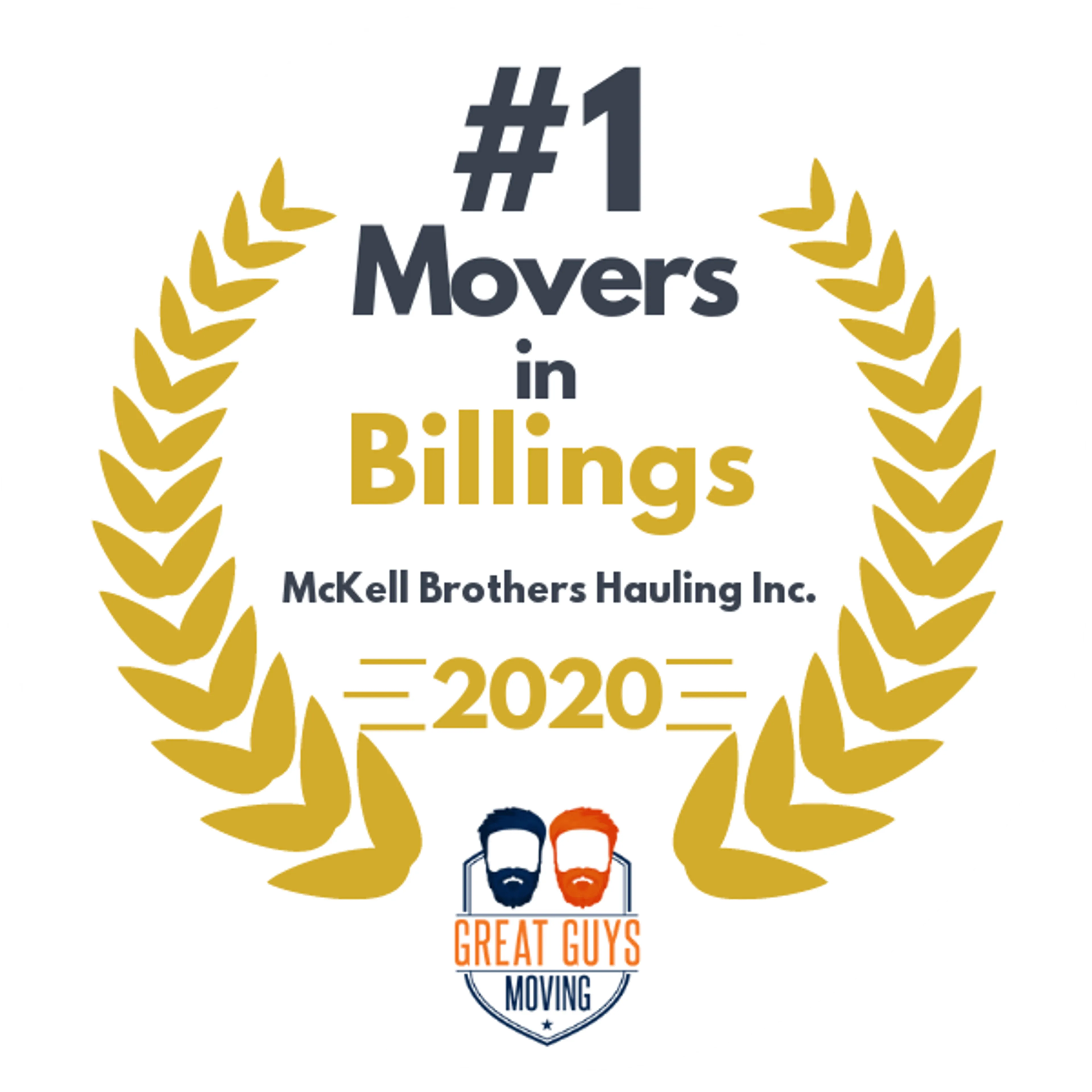 #1 Ranked Movers in Billings, MT 2020 award