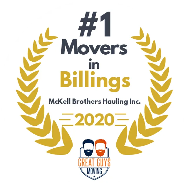 #1 Ranked Movers in Billings, MT 2020 award