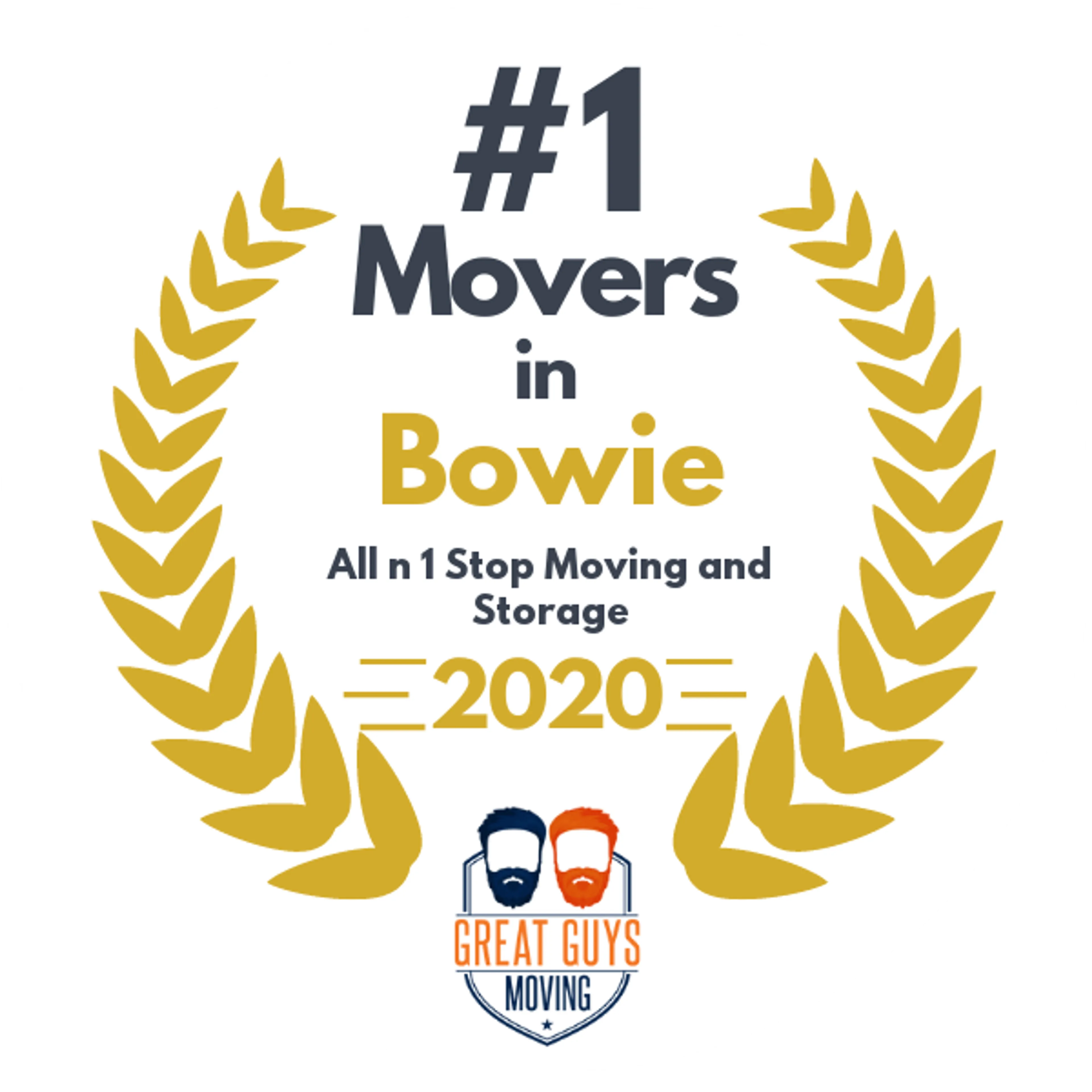 #1 Ranked Movers in Washington DC, DC 2020 award