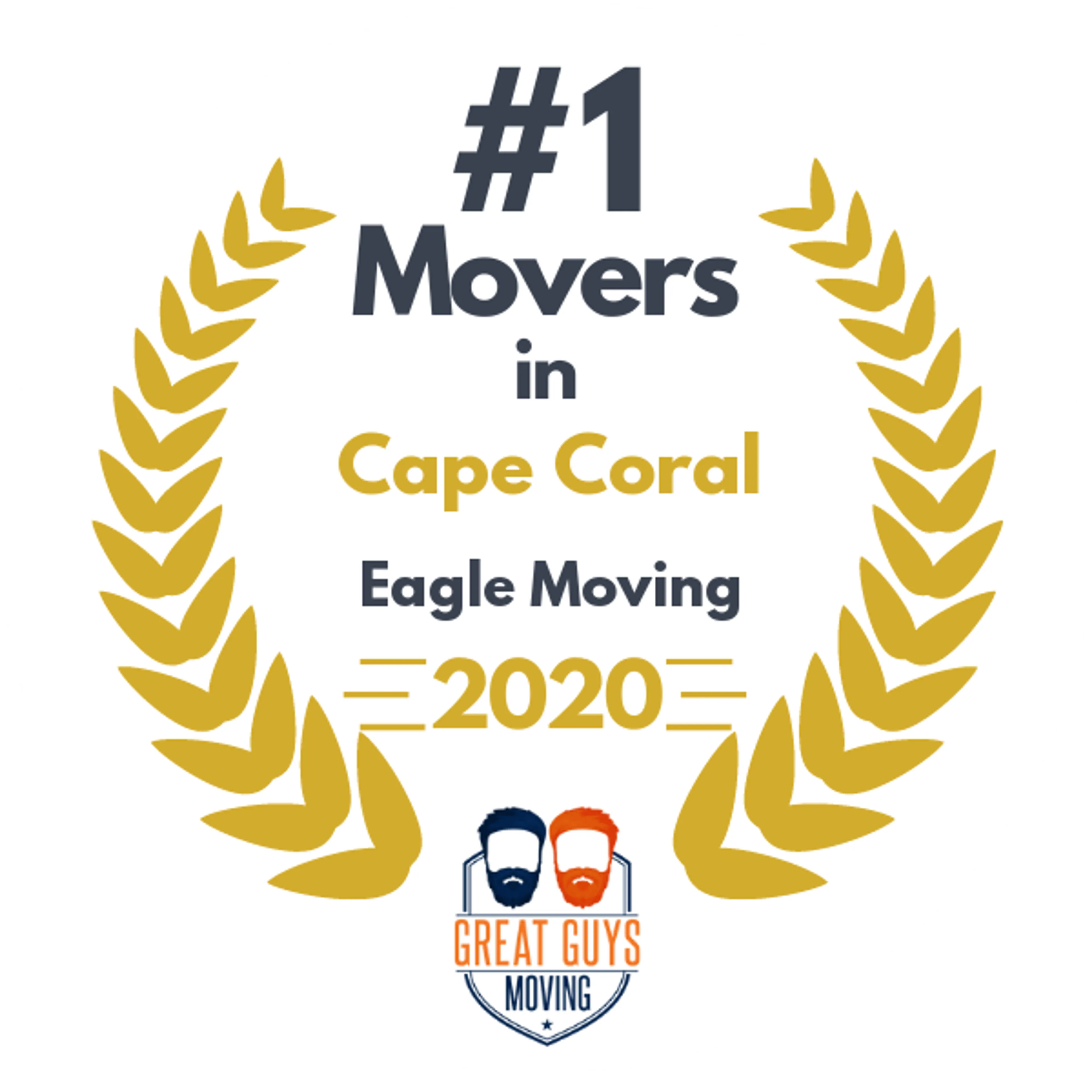 #1 Ranked Movers in Cape Coral, FL 2020 award