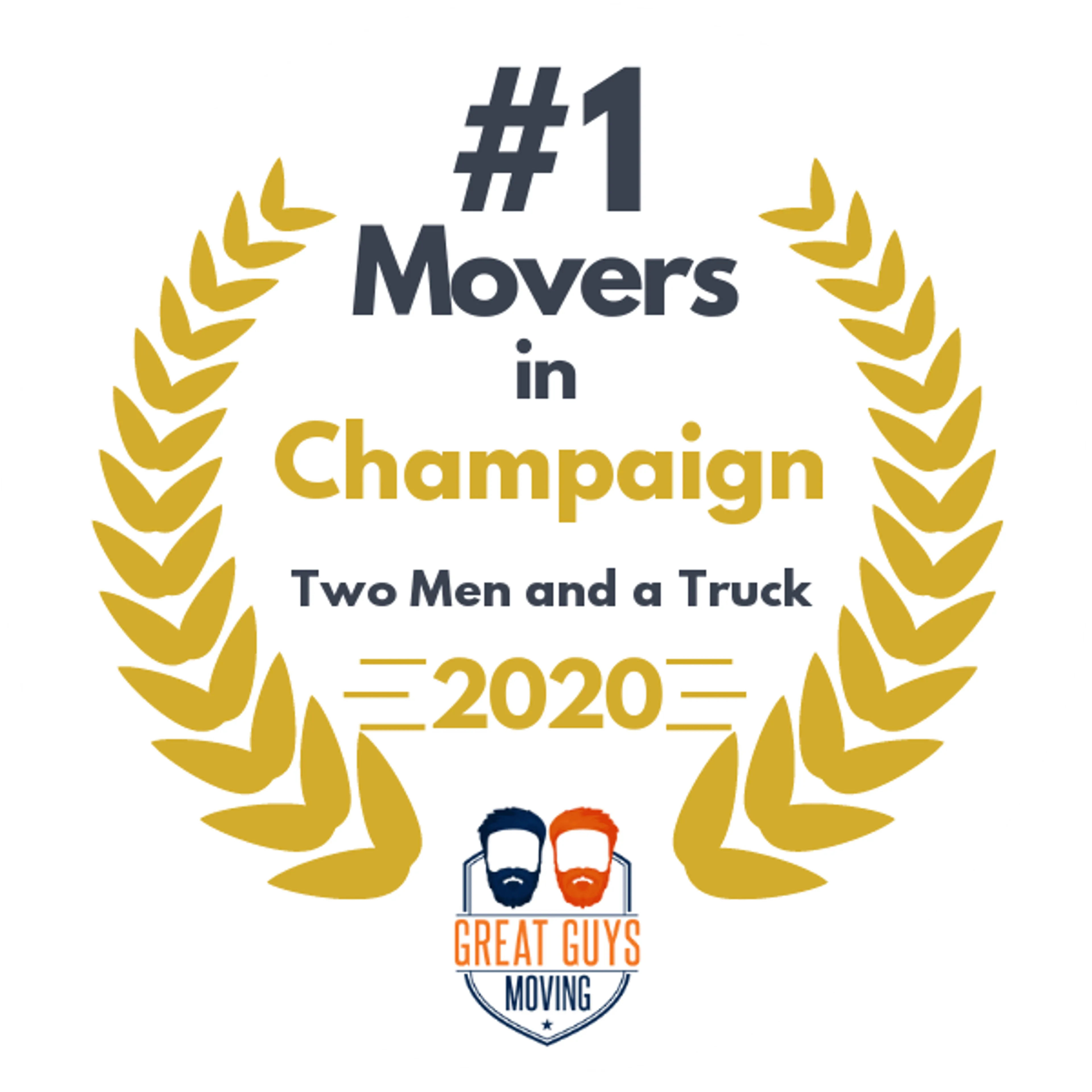 #1 Ranked Movers in Champaign, IL 2020 award