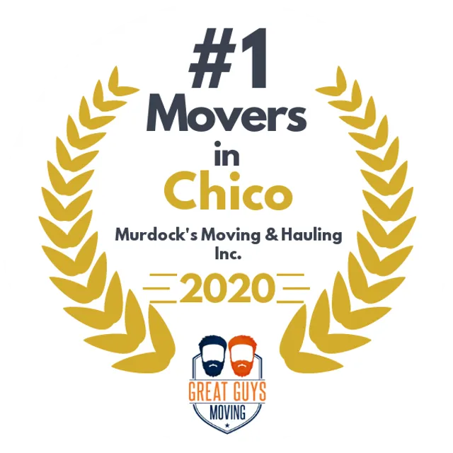 #1 Ranked Movers in Chico, CA 2020 award