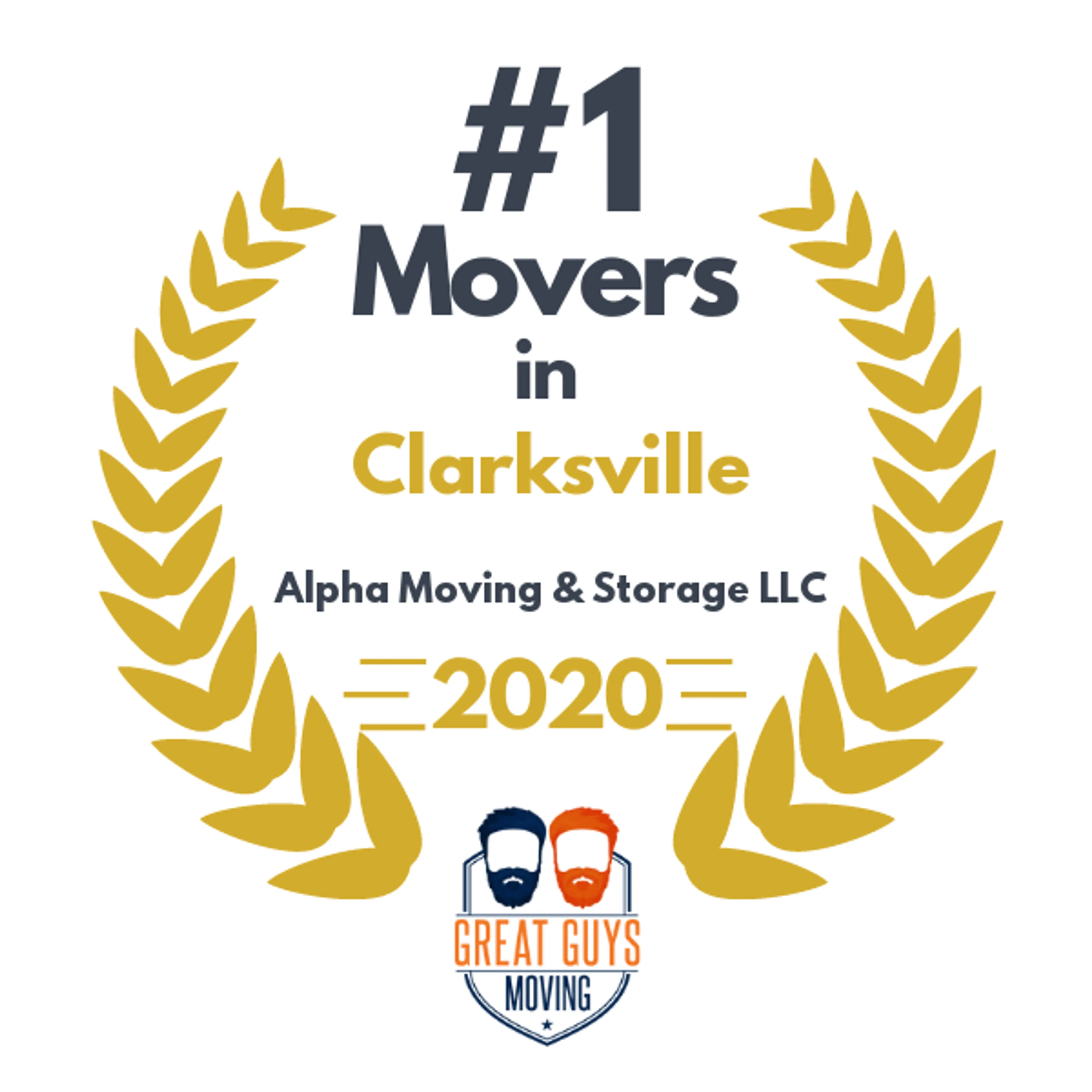 #1 Ranked Movers in Clarksville, TN 2020 award
