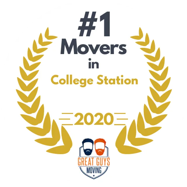 #1 Ranked Movers in College Station, TX 2020 award